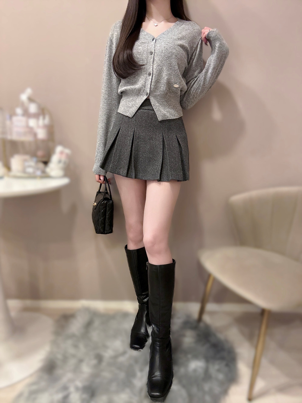 シルバープレートVネックカーディガン | 詳細画像8