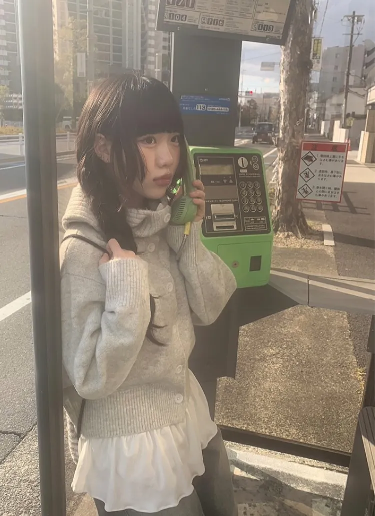 ボタンフードカーディガン | anyonemore | 詳細画像1