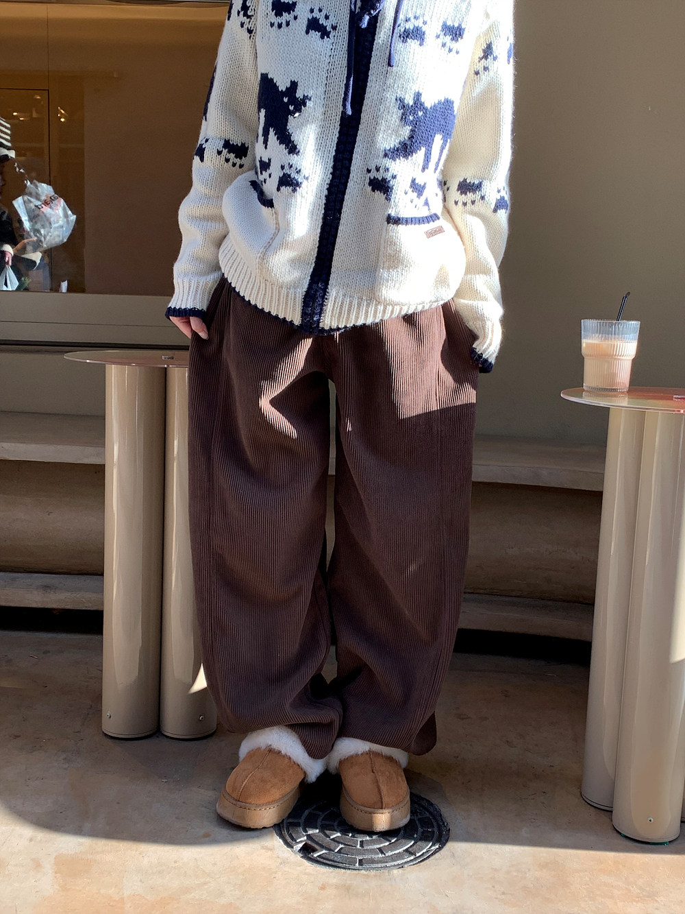 3TYPE裏起毛ボタンヘムコーデュロイパンツ | 詳細画像8