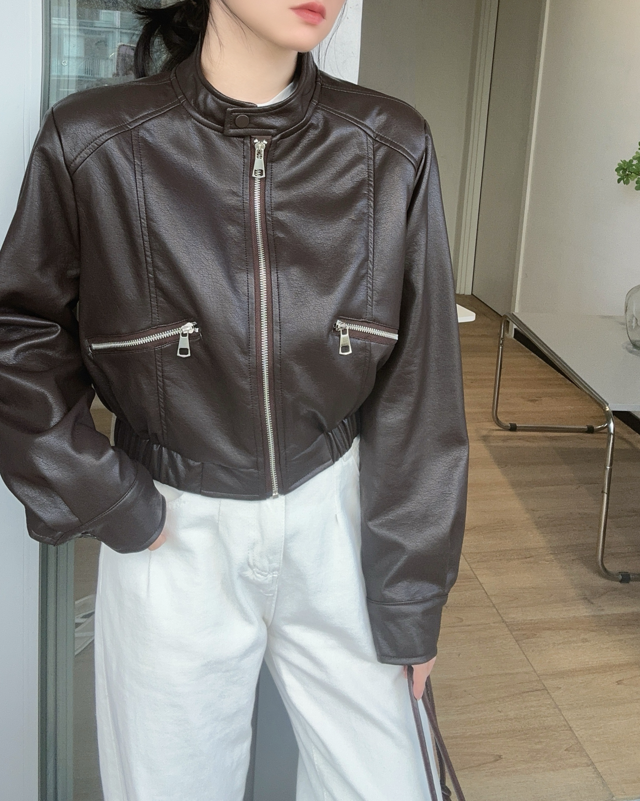 ジップポケットシングルライダースジャケット | 詳細画像6