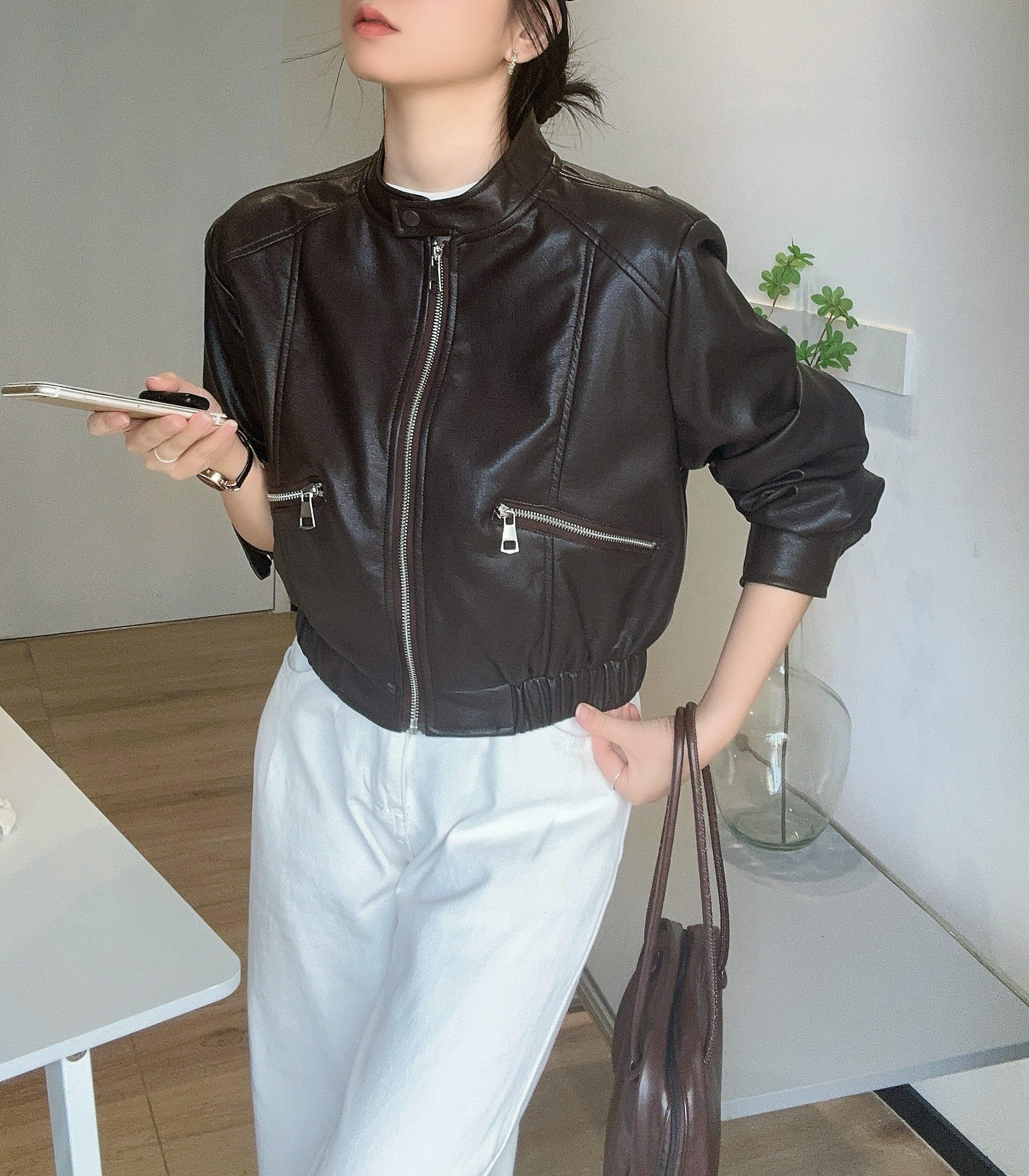 ジップポケットシングルライダースジャケット | 詳細画像9