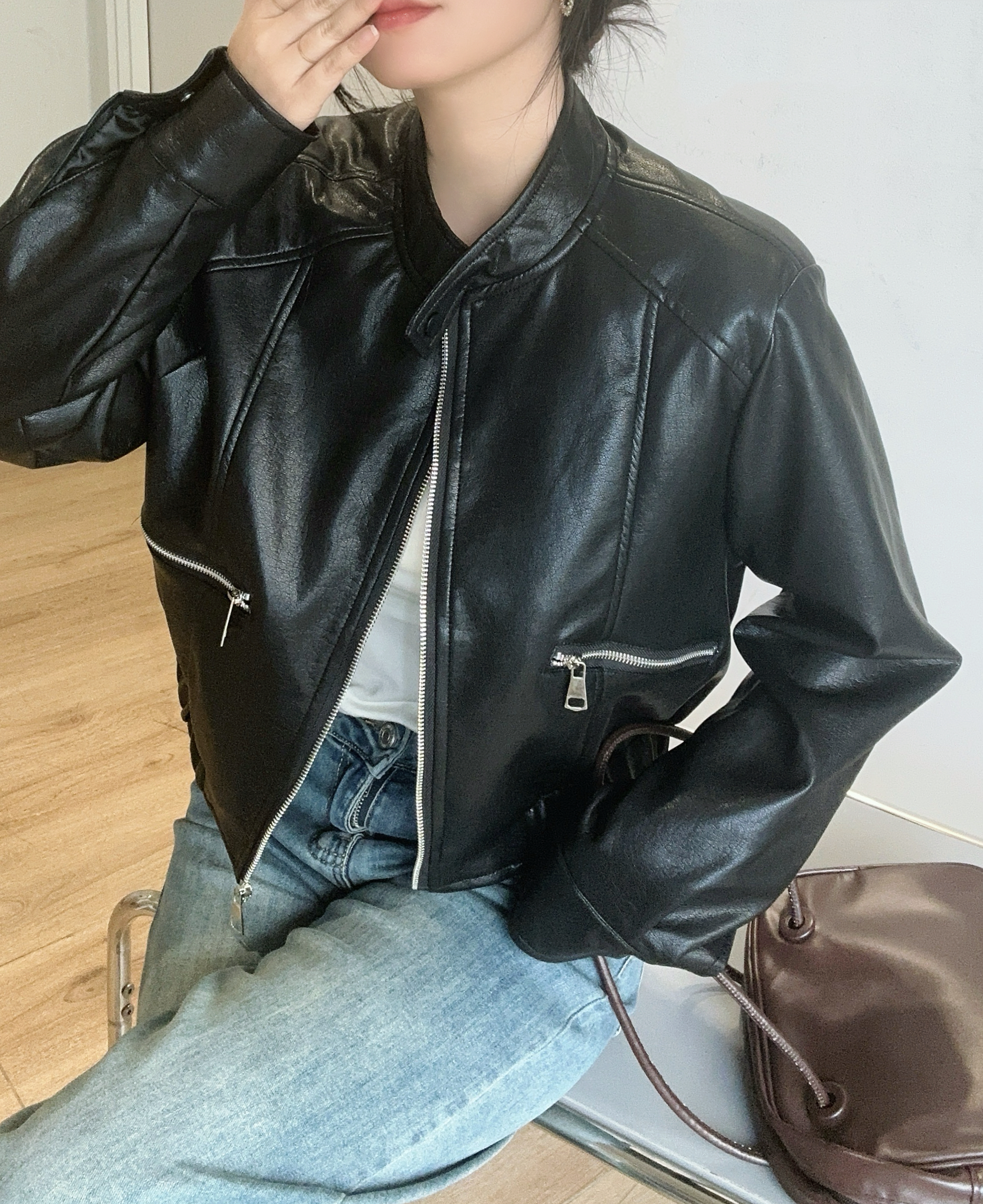 ジップポケットシングルライダースジャケット | 詳細画像11