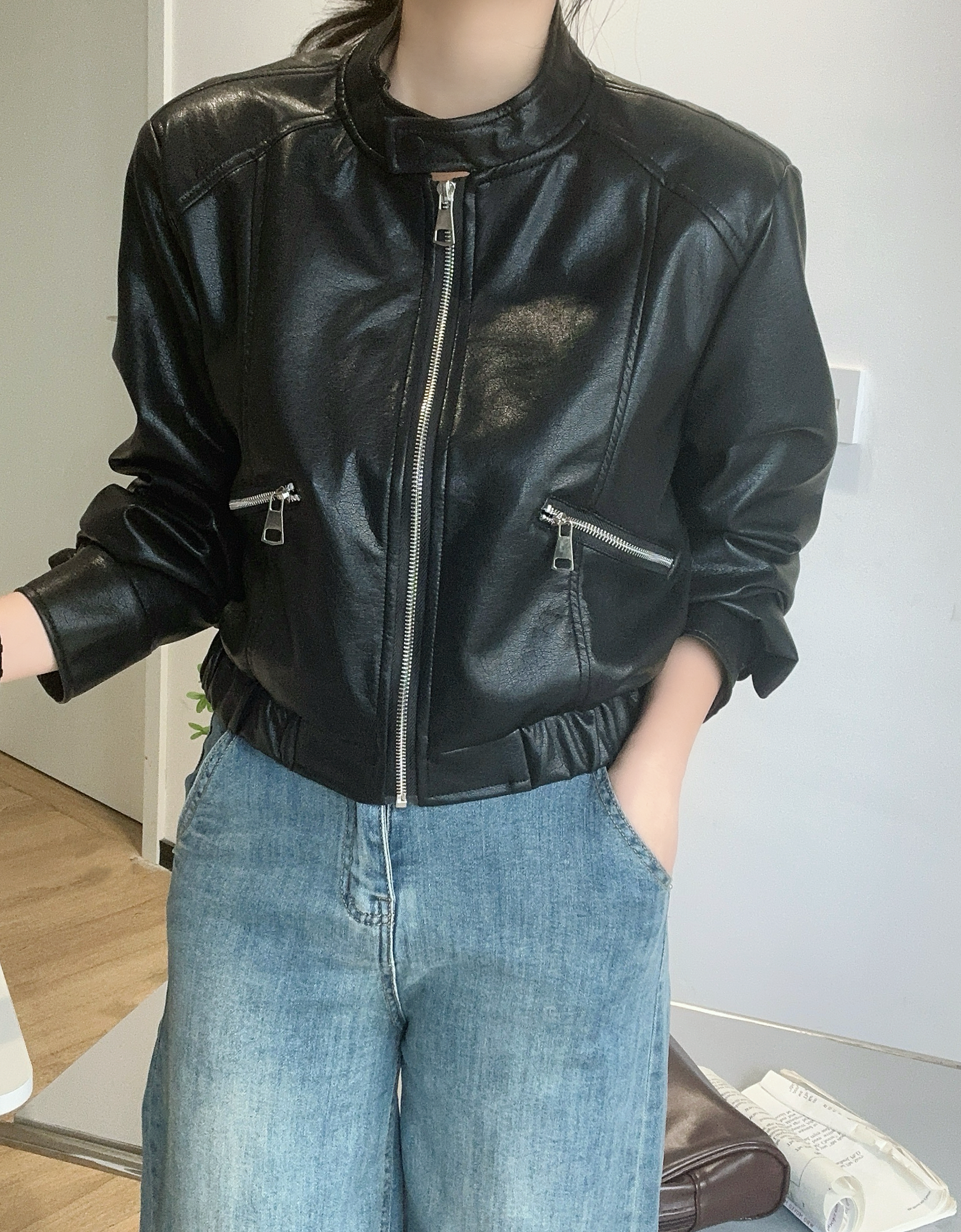 ジップポケットシングルライダースジャケット | 詳細画像12