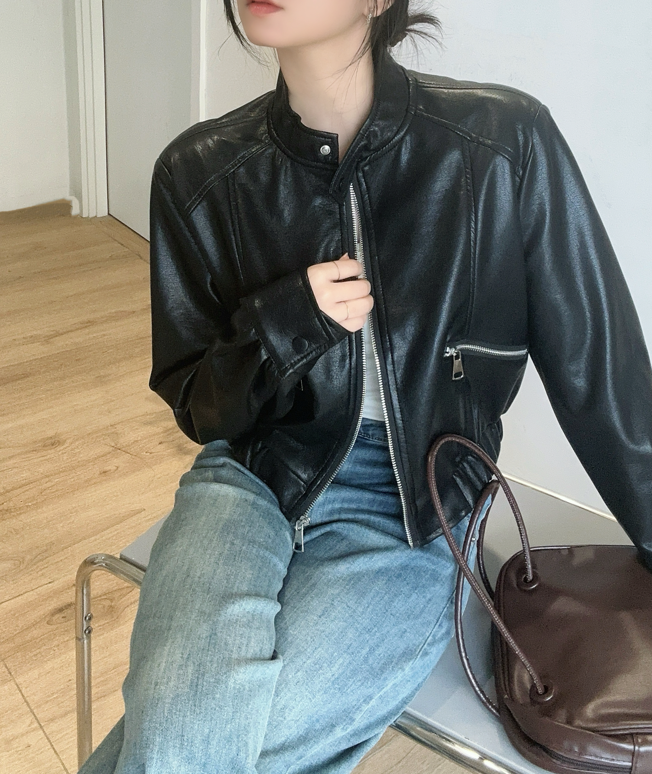 ジップポケットシングルライダースジャケット | 詳細画像13