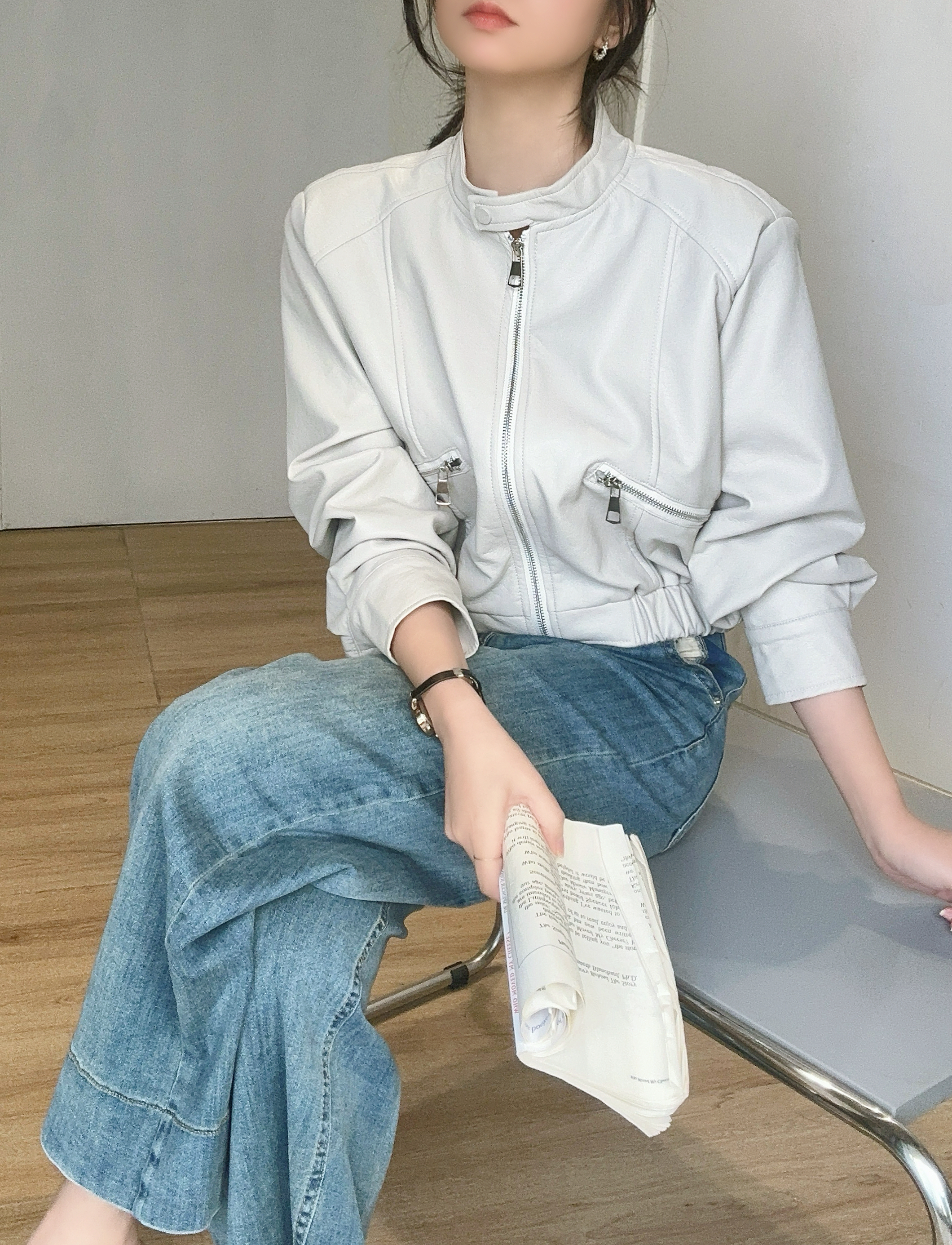 ジップポケットシングルライダースジャケット | 詳細画像14