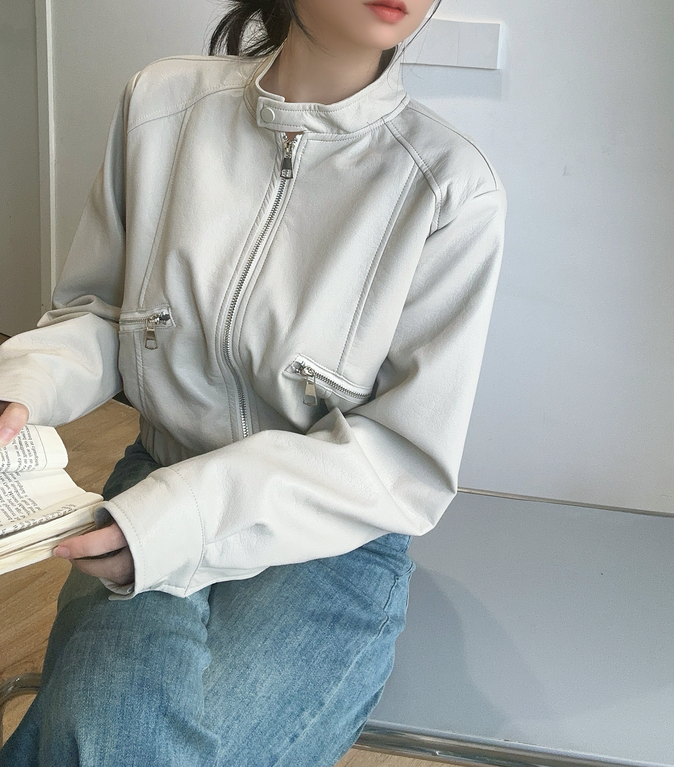 ジップポケットシングルライダースジャケット | 詳細画像15