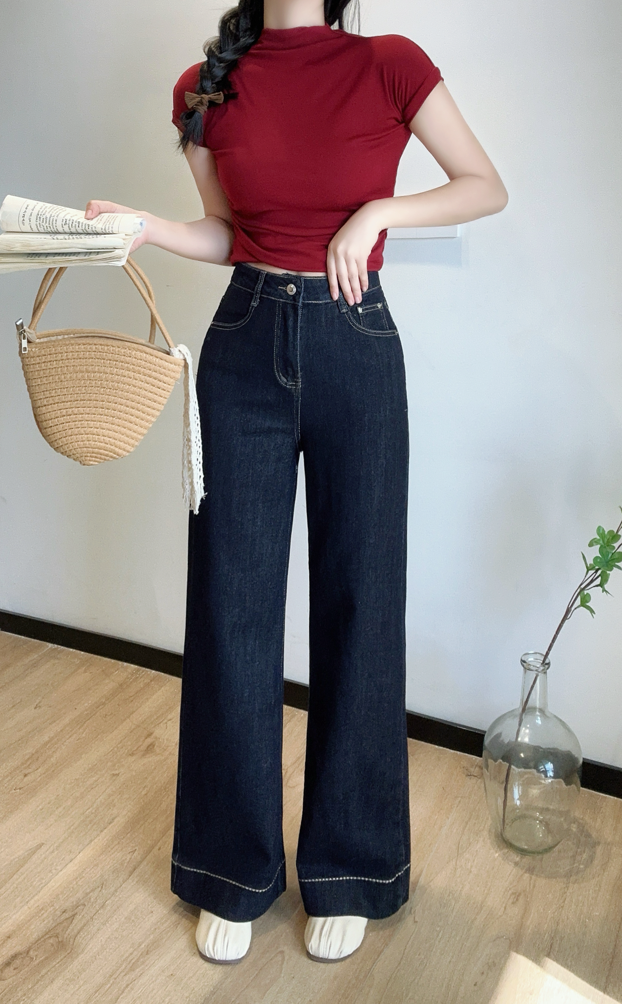 ホワイトステッチフレアデニムパンツ | 詳細画像3