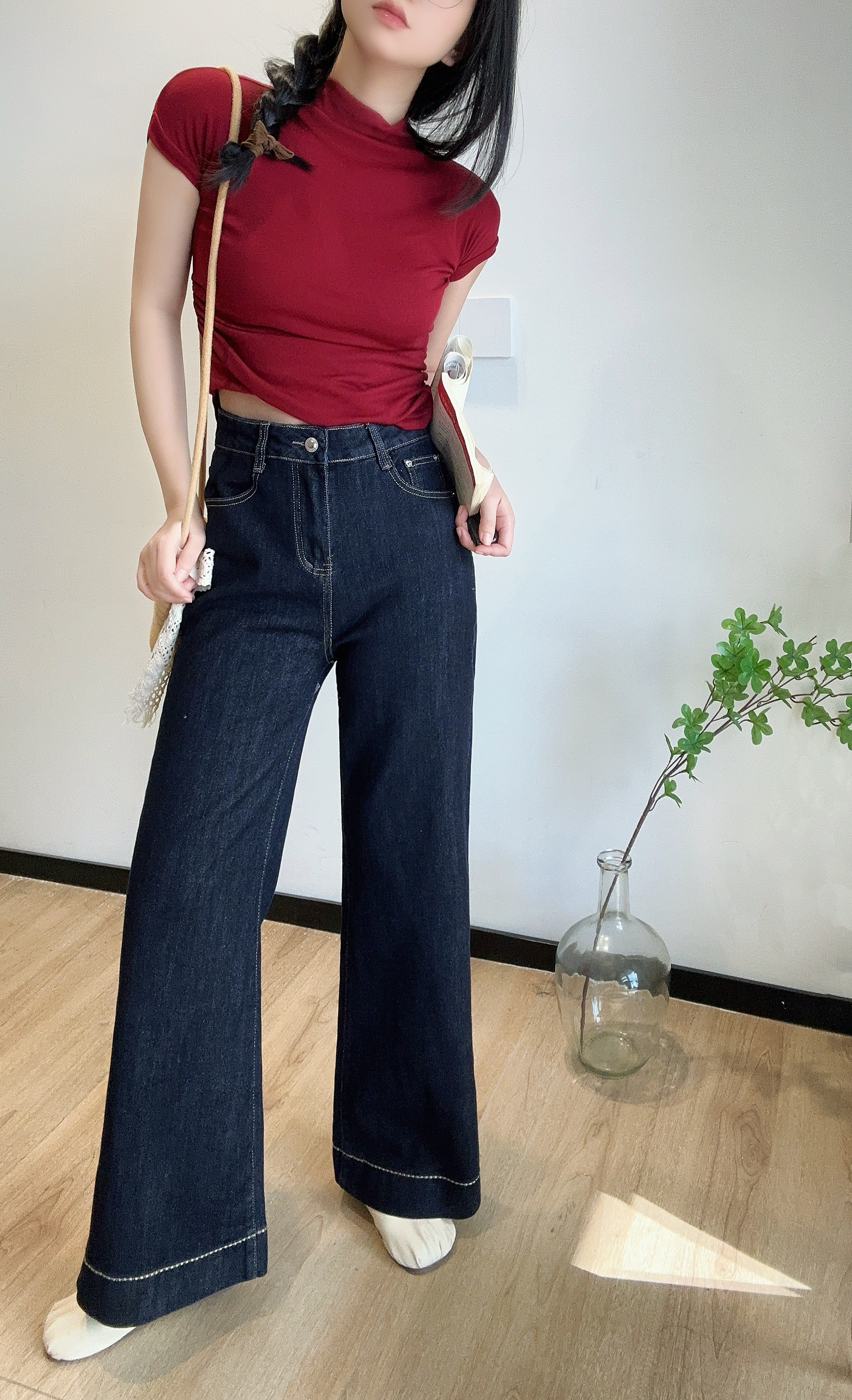 ホワイトステッチフレアデニムパンツ | 詳細画像6