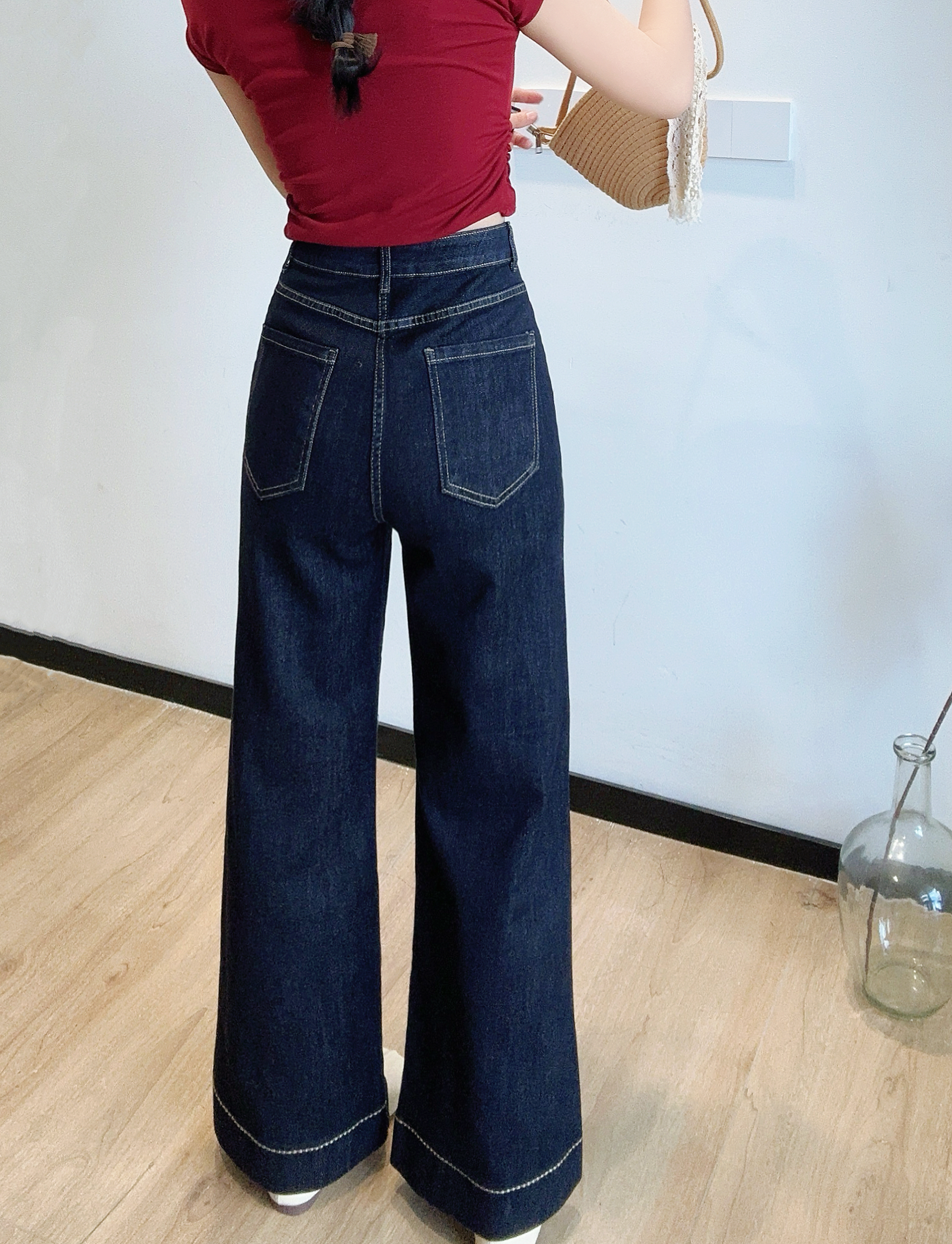 ホワイトステッチフレアデニムパンツ | 詳細画像9