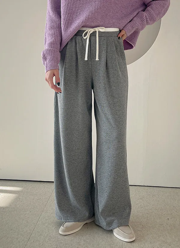 配色ドロストタックワイドニットパンツ | urbanfranc | 詳細画像1