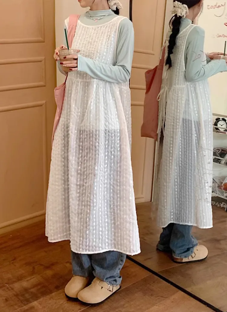 シフォンバックリボンレイヤードワンピース | ladyl | 詳細画像1