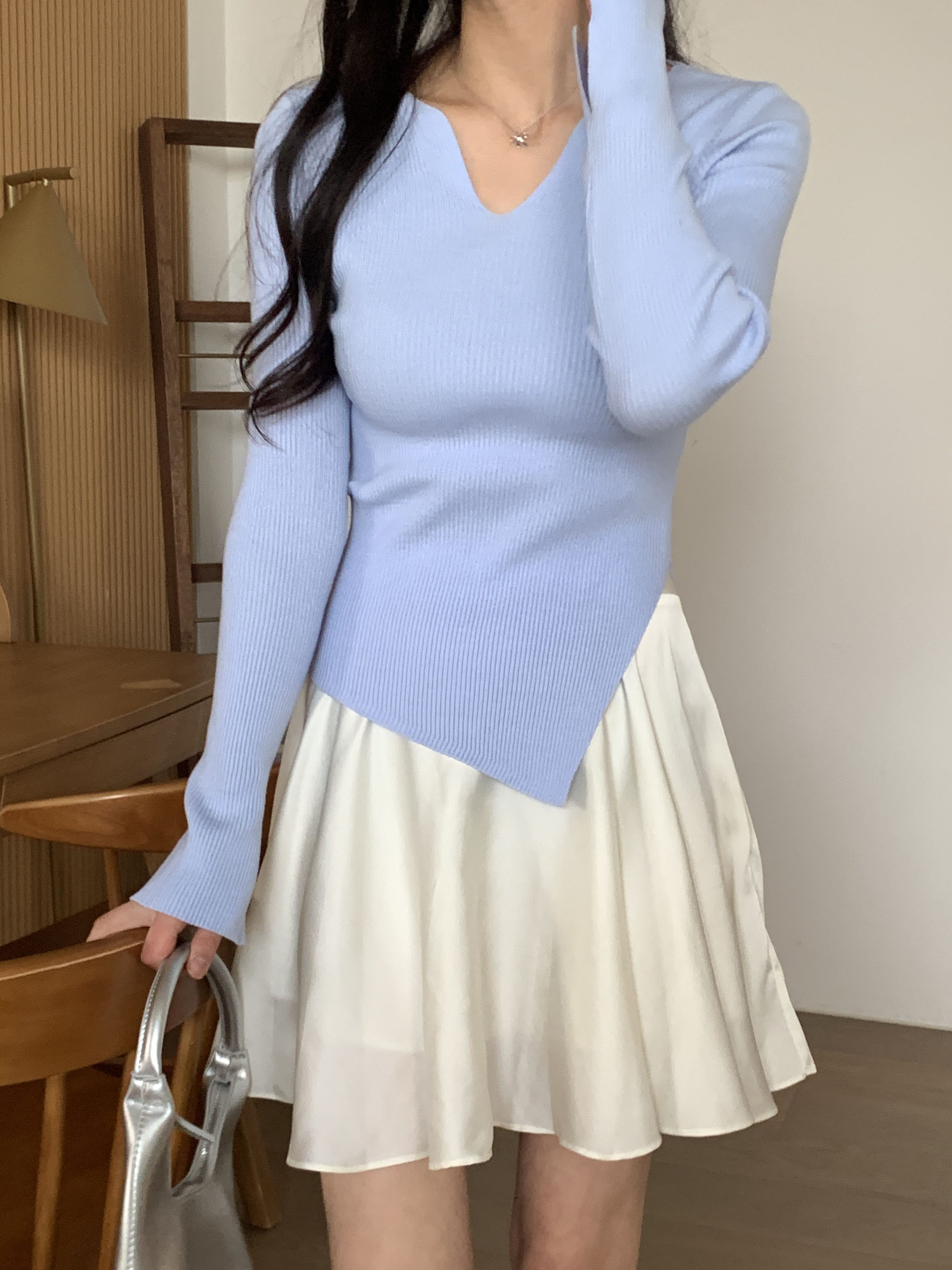 キーネックスリットリブニット | 詳細画像2