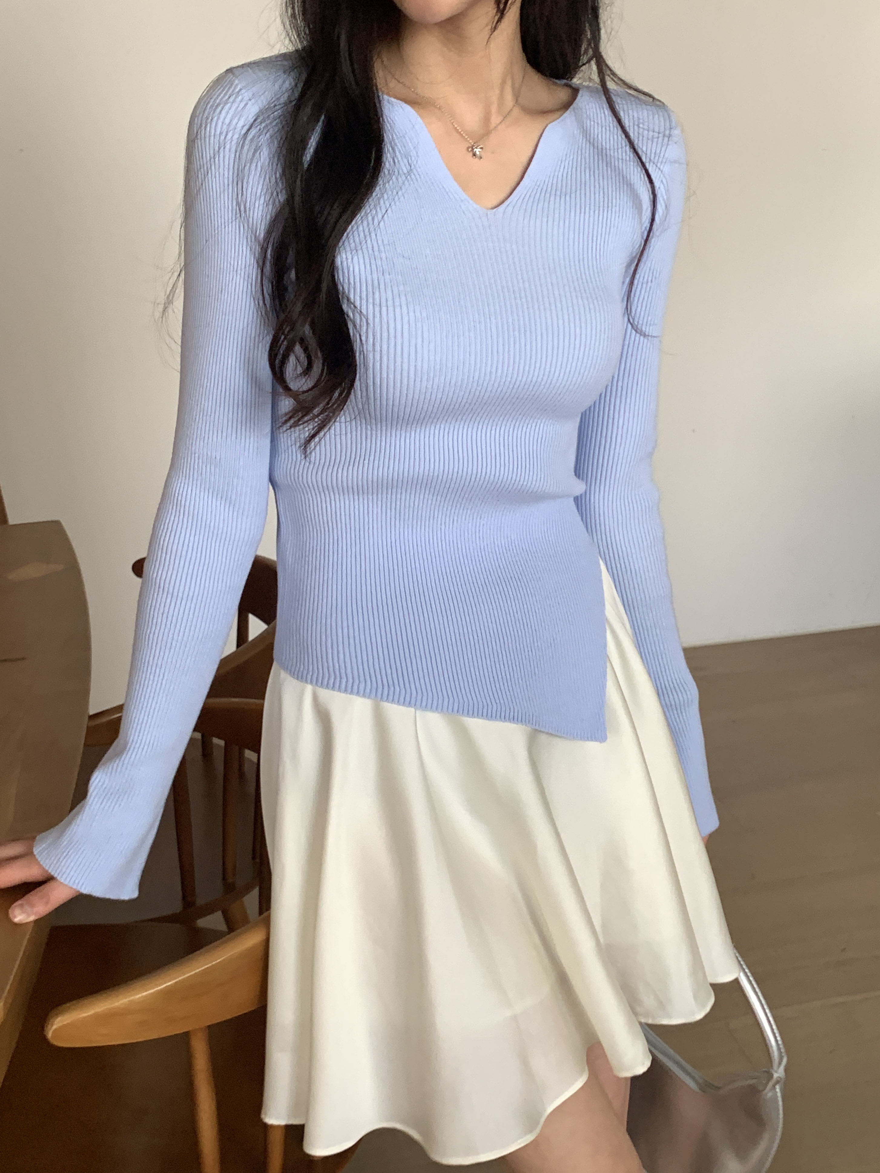 キーネックスリットリブニット | 詳細画像3