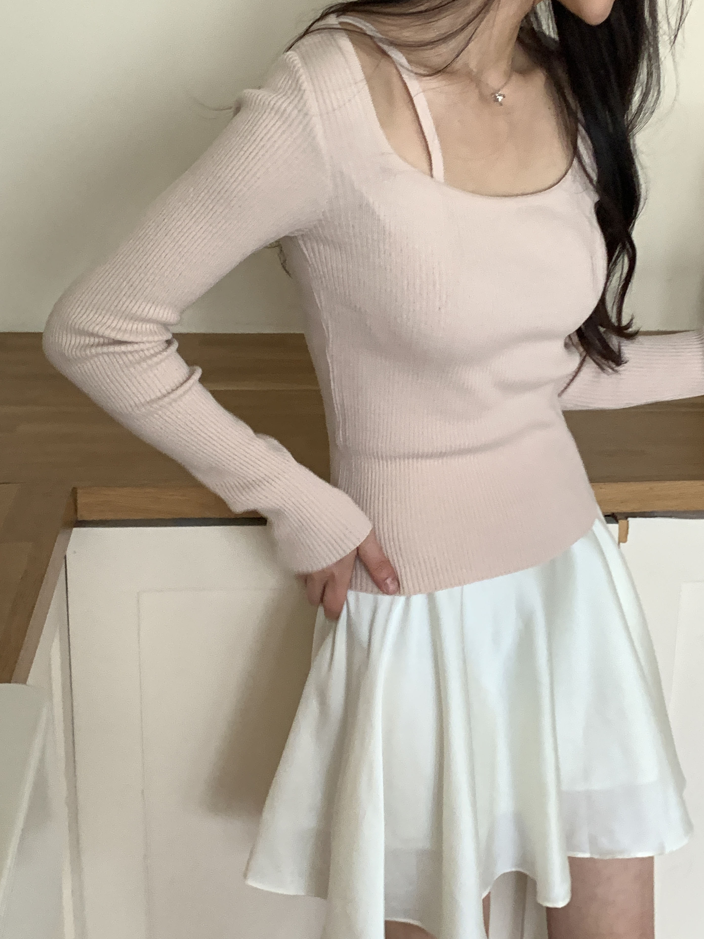 ストラップスクエアネックリブニット | 詳細画像5