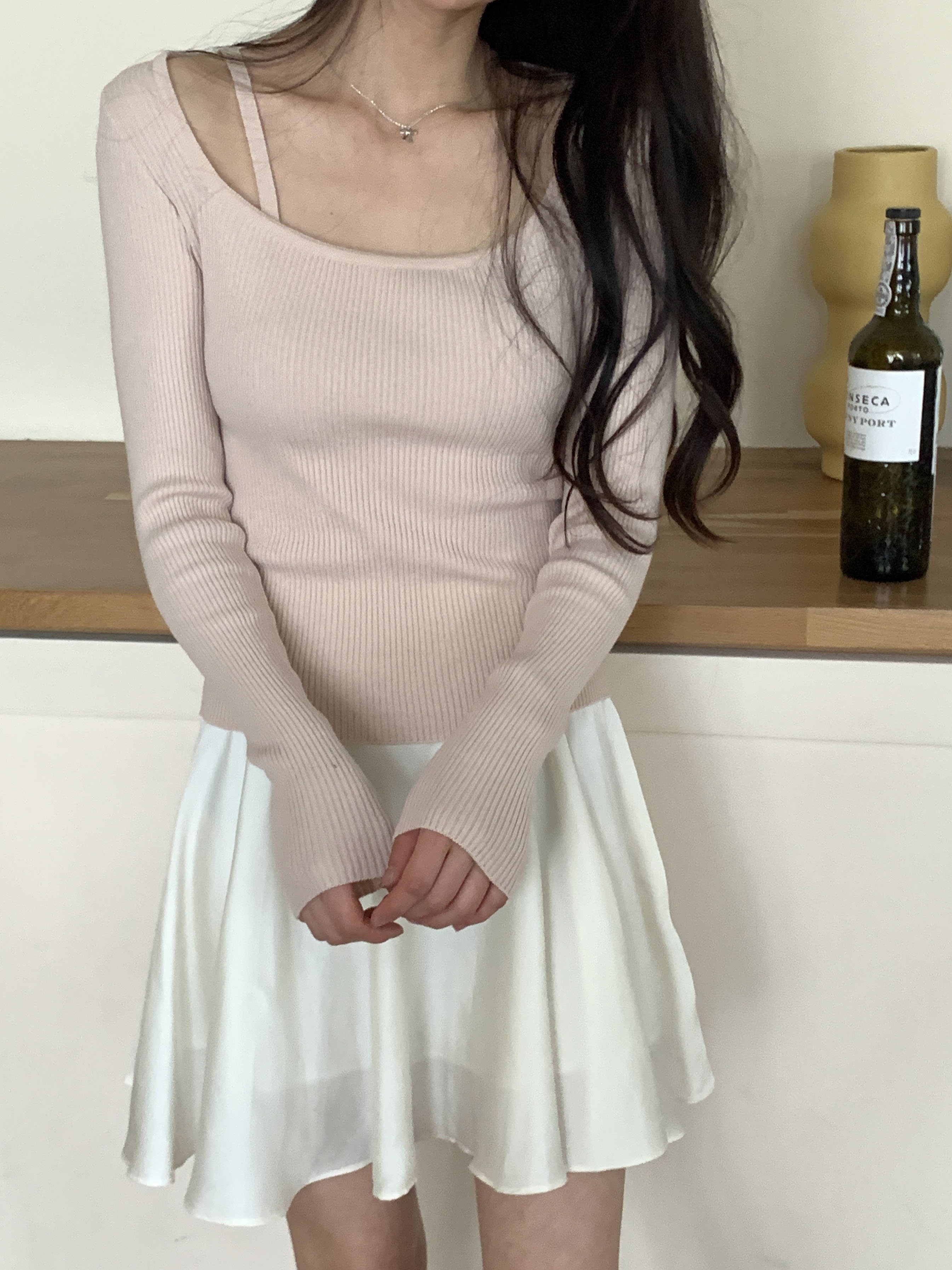 ストラップスクエアネックリブニット | 詳細画像4