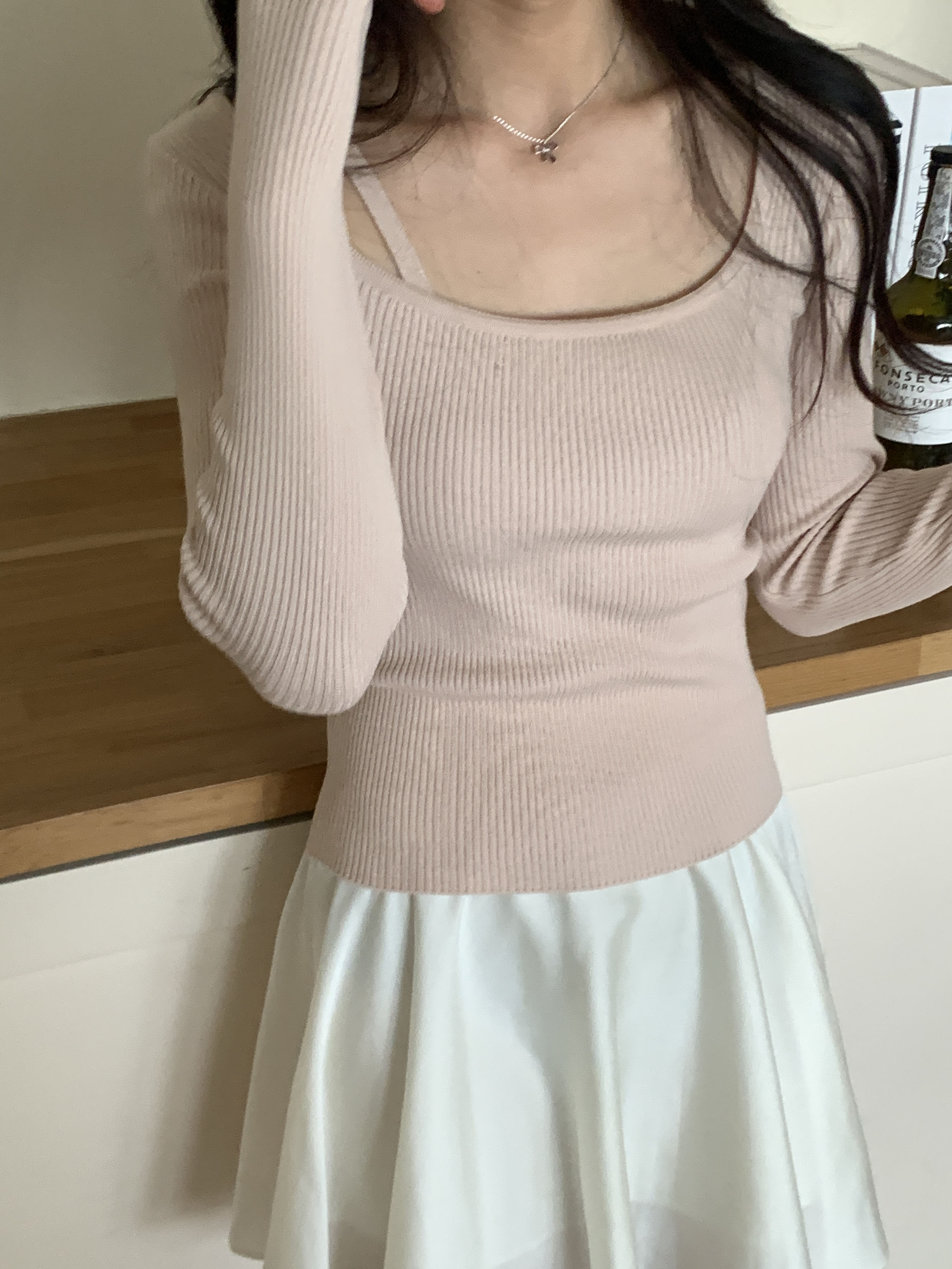 ストラップスクエアネックリブニット | 詳細画像3