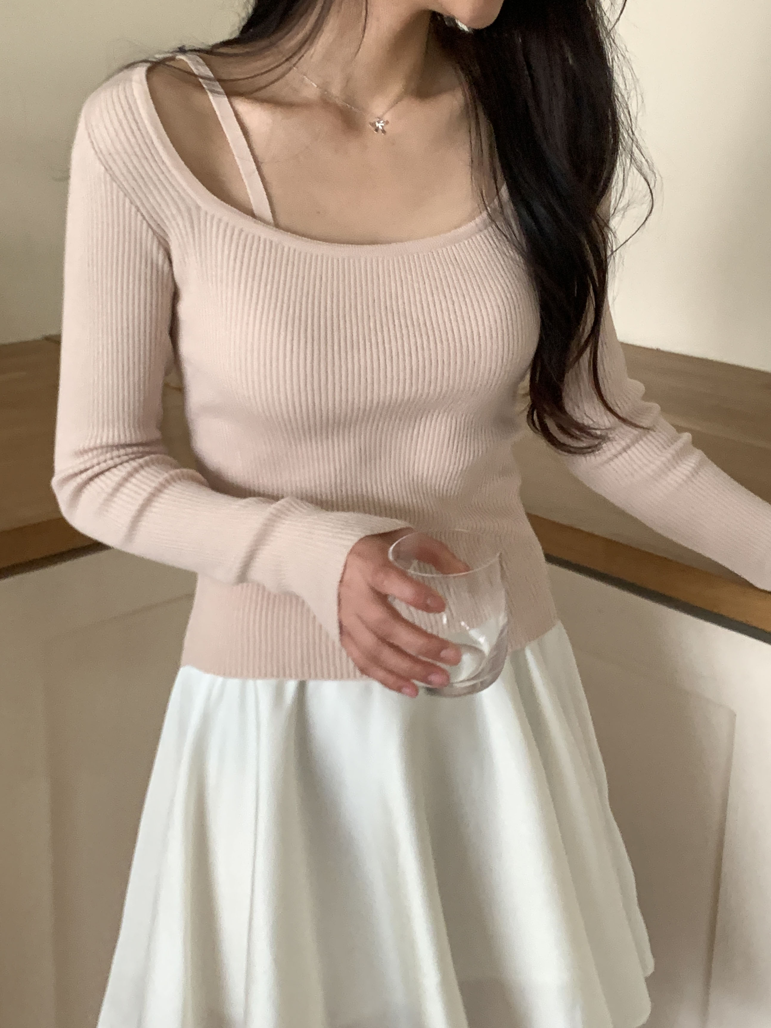 ストラップスクエアネックリブニット | 詳細画像2