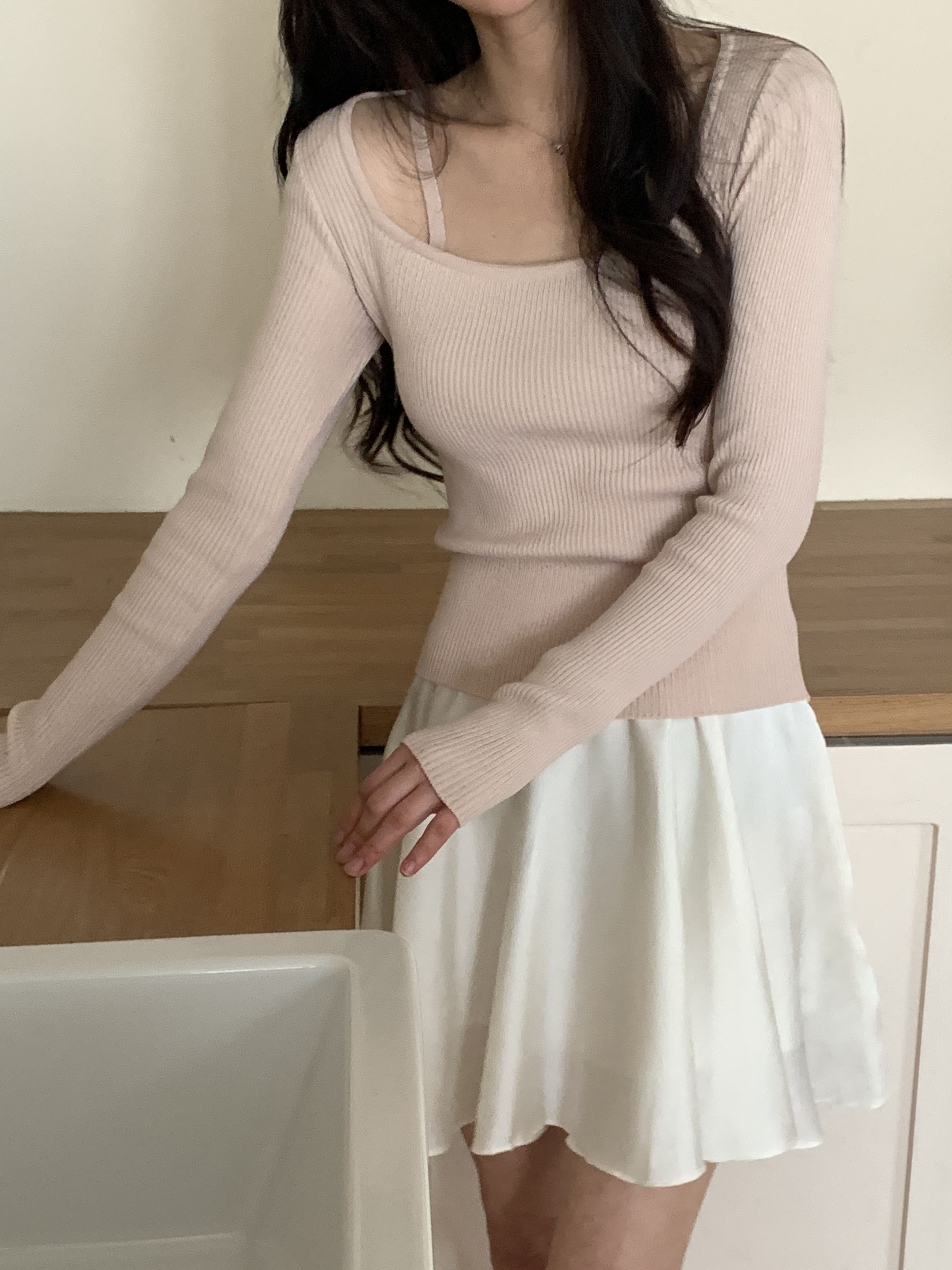 ストラップスクエアネックリブニット | 詳細画像7