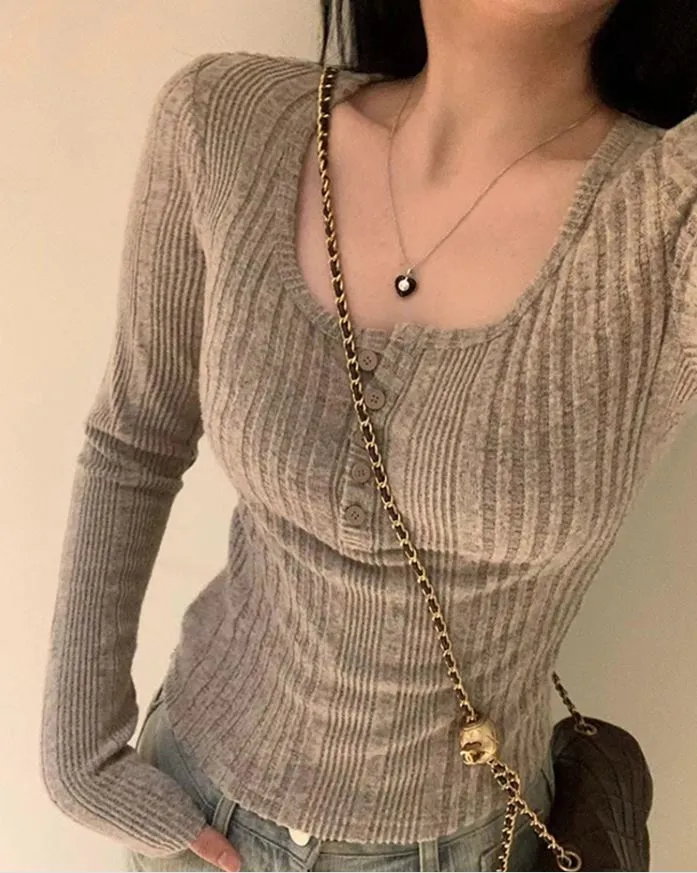 起毛ヘンリーネックリブTシャツ | 詳細画像1