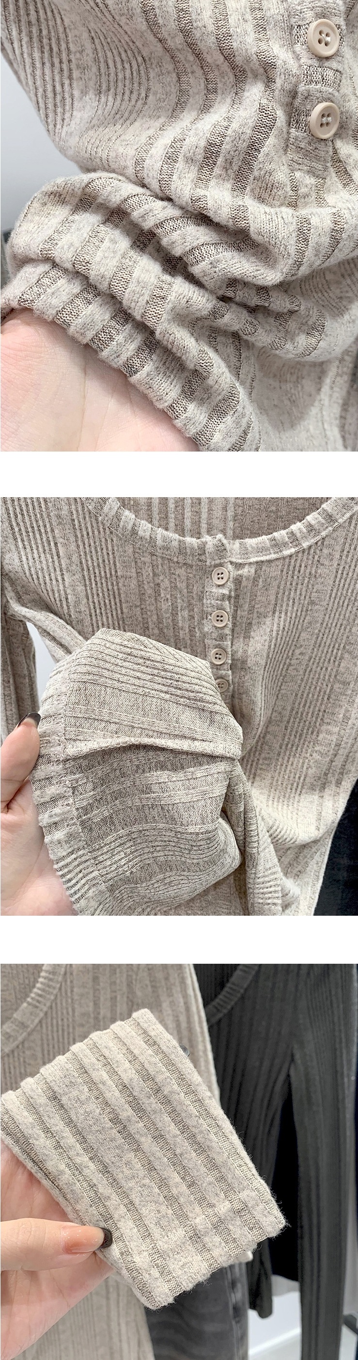 起毛ヘンリーネックリブTシャツ | 詳細画像15