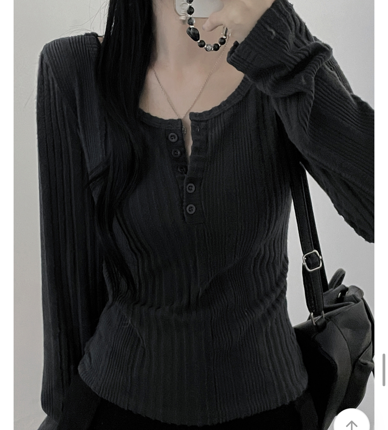 起毛ヘンリーネックリブTシャツ | 詳細画像7