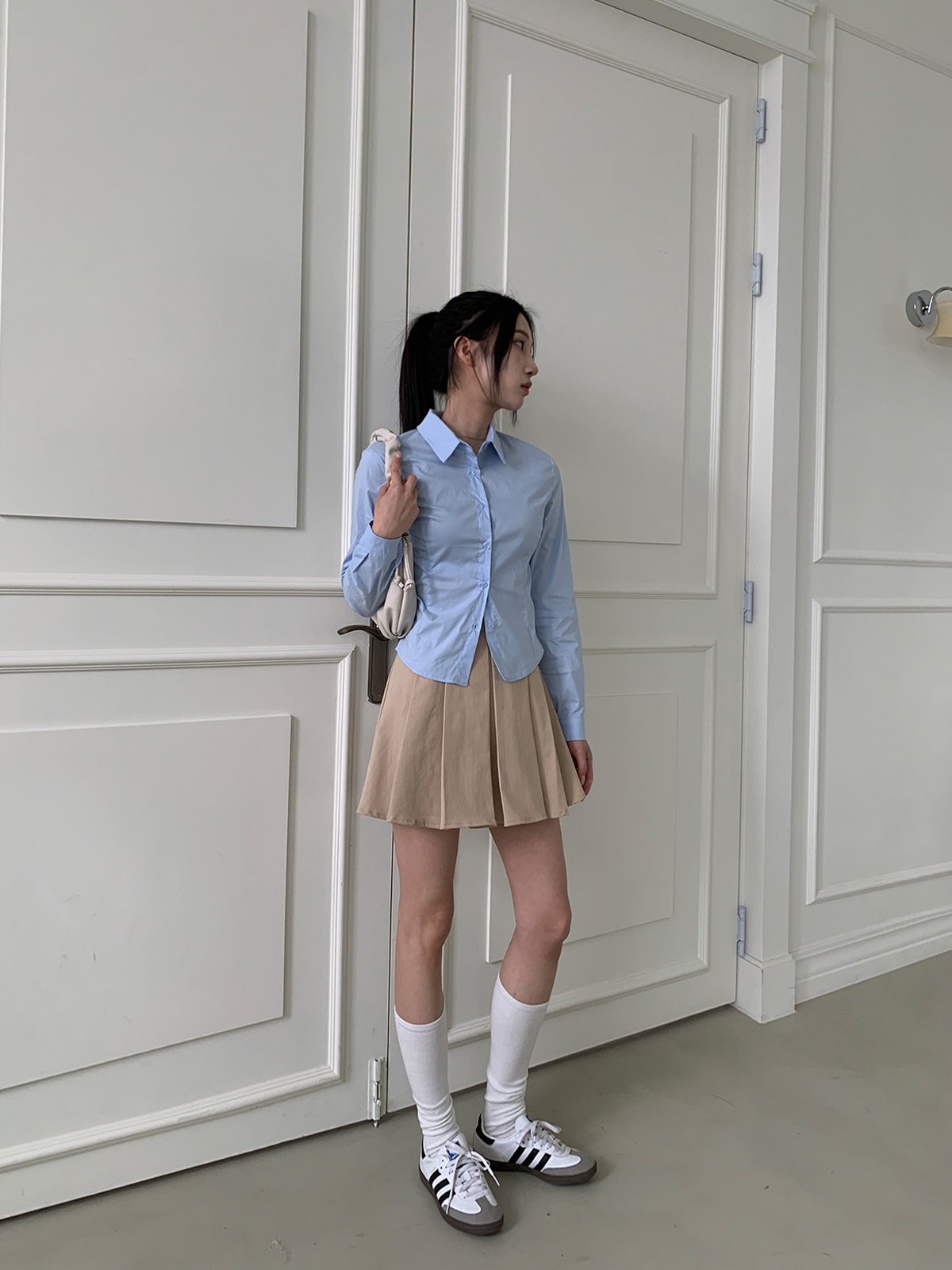 パンツ裏地ボックスプリーツミニスカート | 詳細画像6