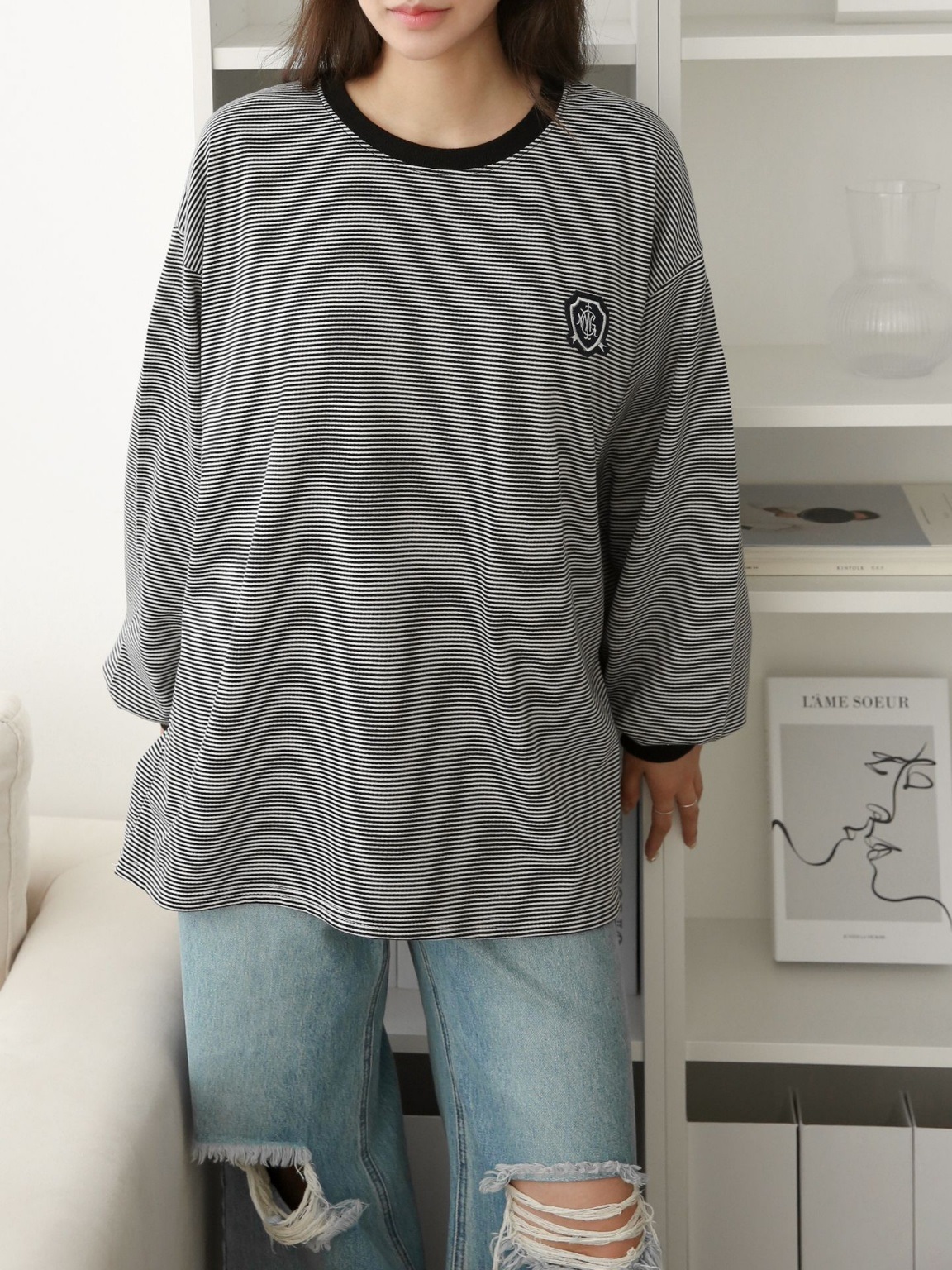 配色エンブレムボーダールーズTシャツ | 詳細画像13