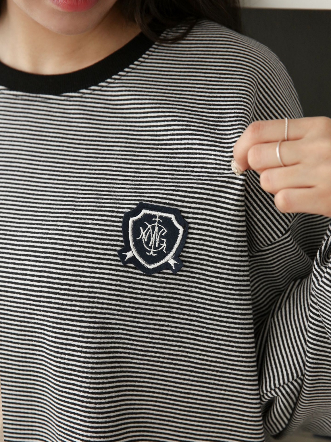 配色エンブレムボーダールーズTシャツ | 詳細画像14