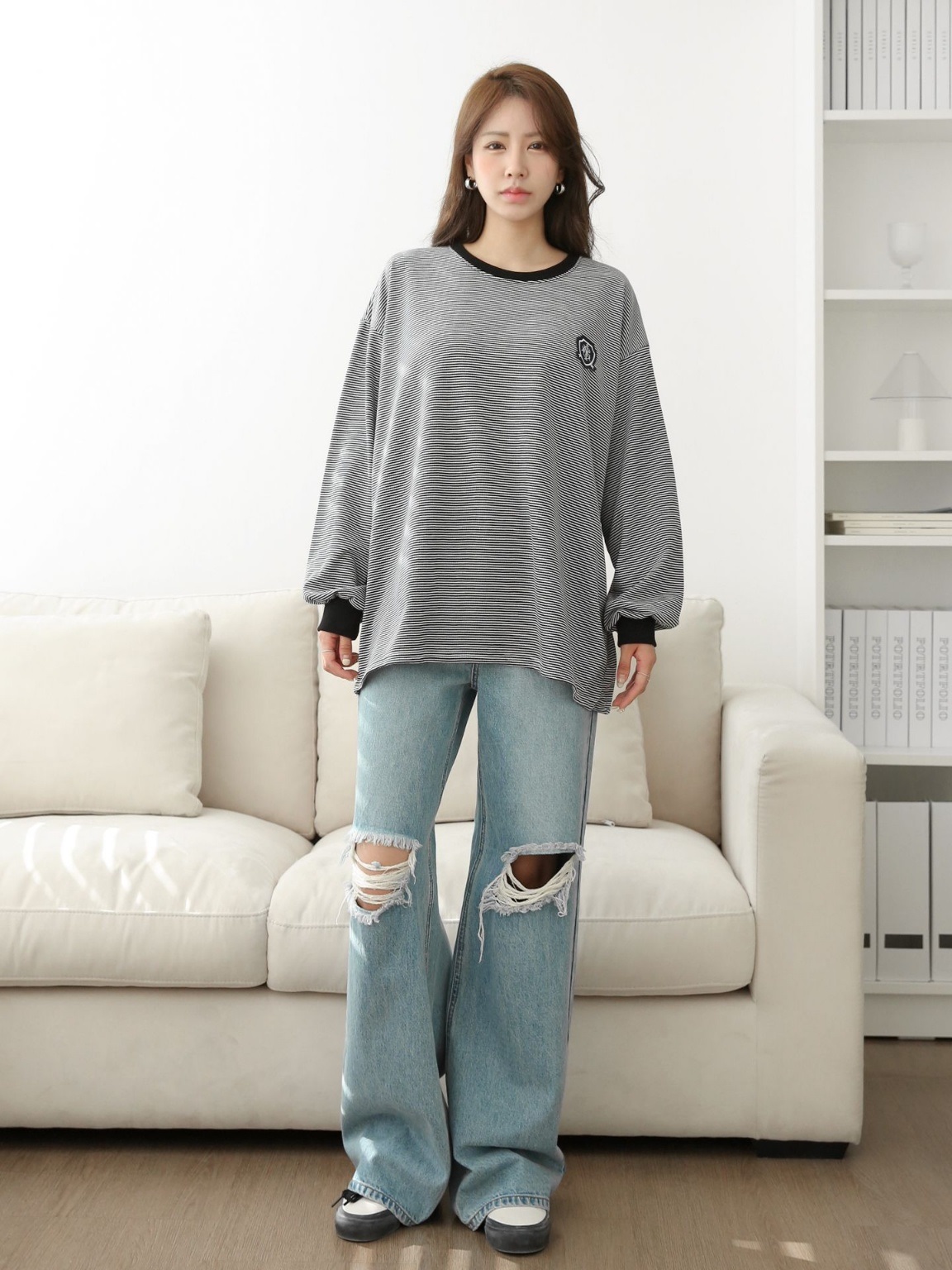 配色エンブレムボーダールーズTシャツ | 詳細画像15
