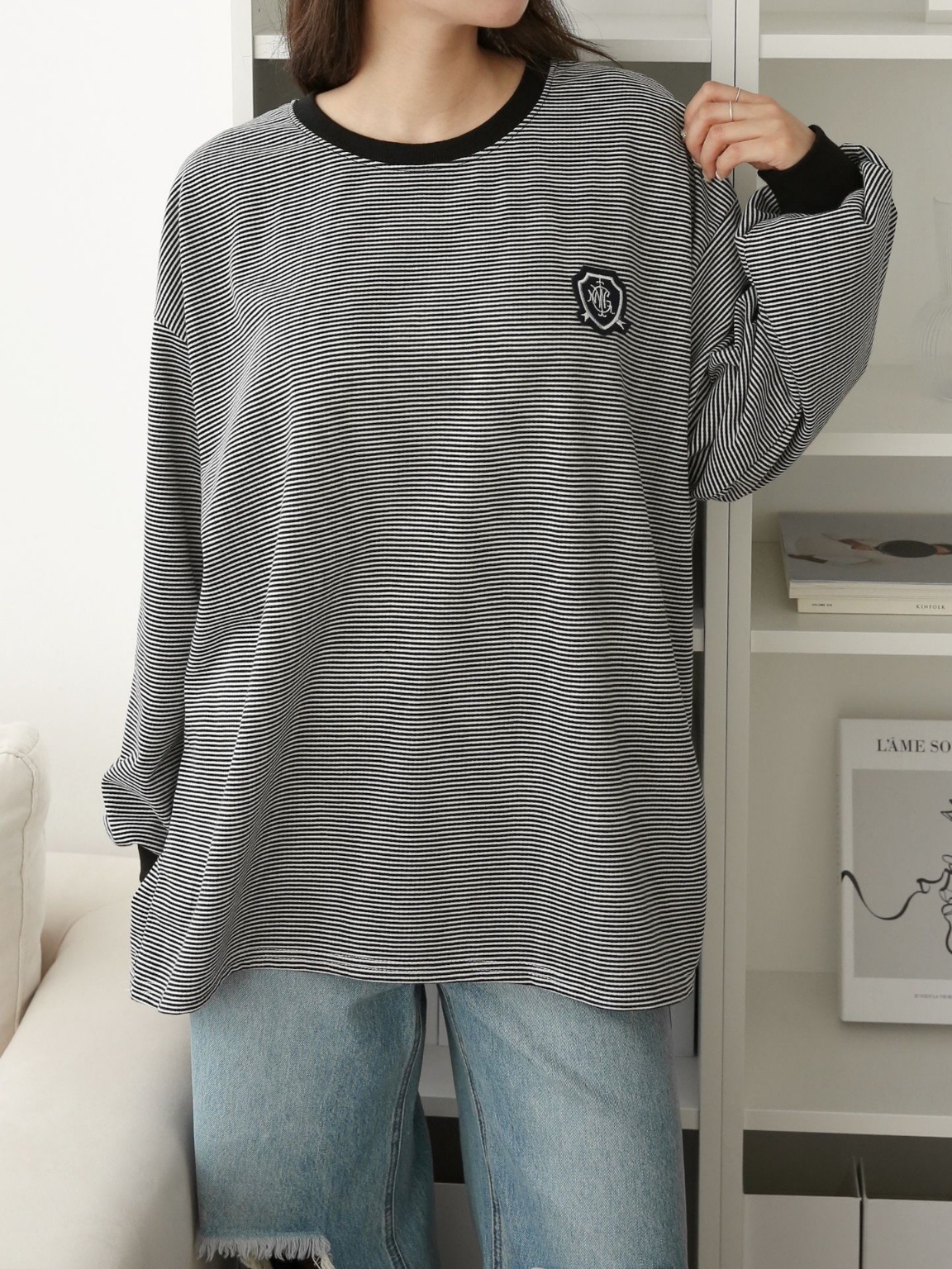 配色エンブレムボーダールーズTシャツ | 詳細画像18