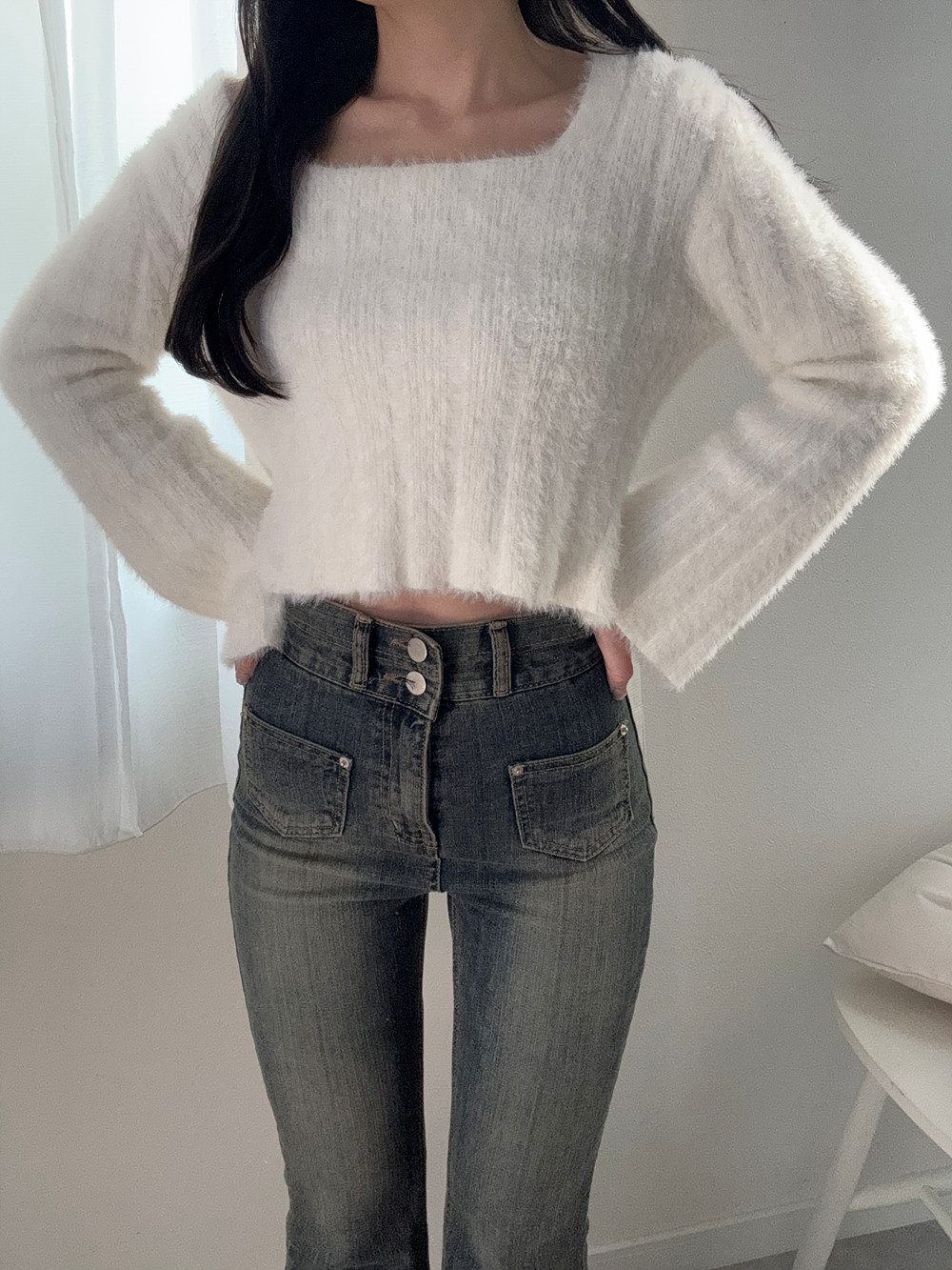 ツーボタンポケットフレアデニムパンツ | 詳細画像3