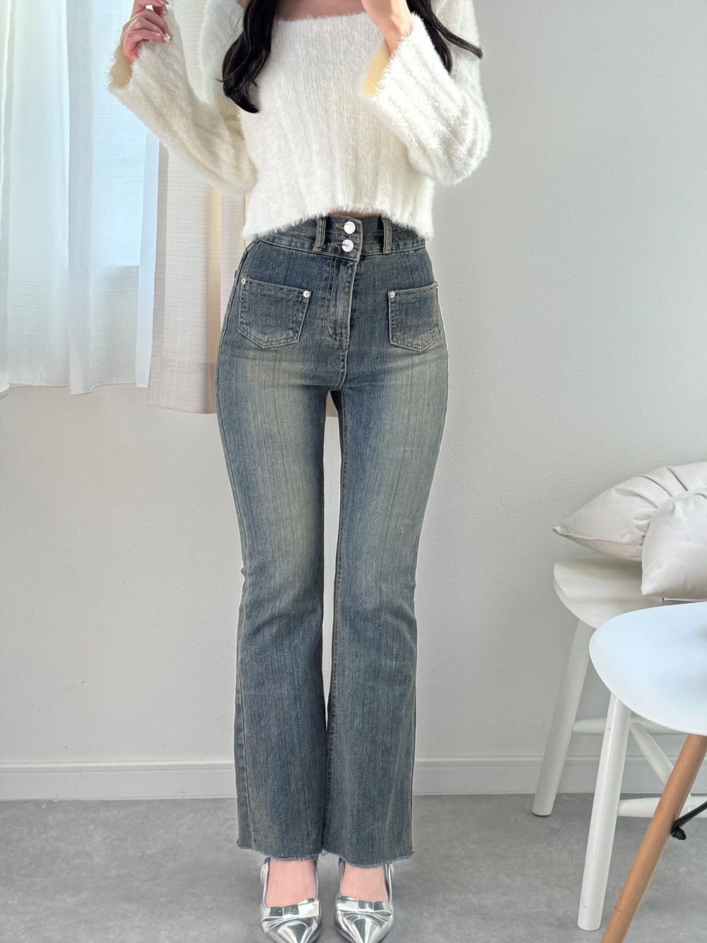 ツーボタンポケットフレアデニムパンツ | 詳細画像5