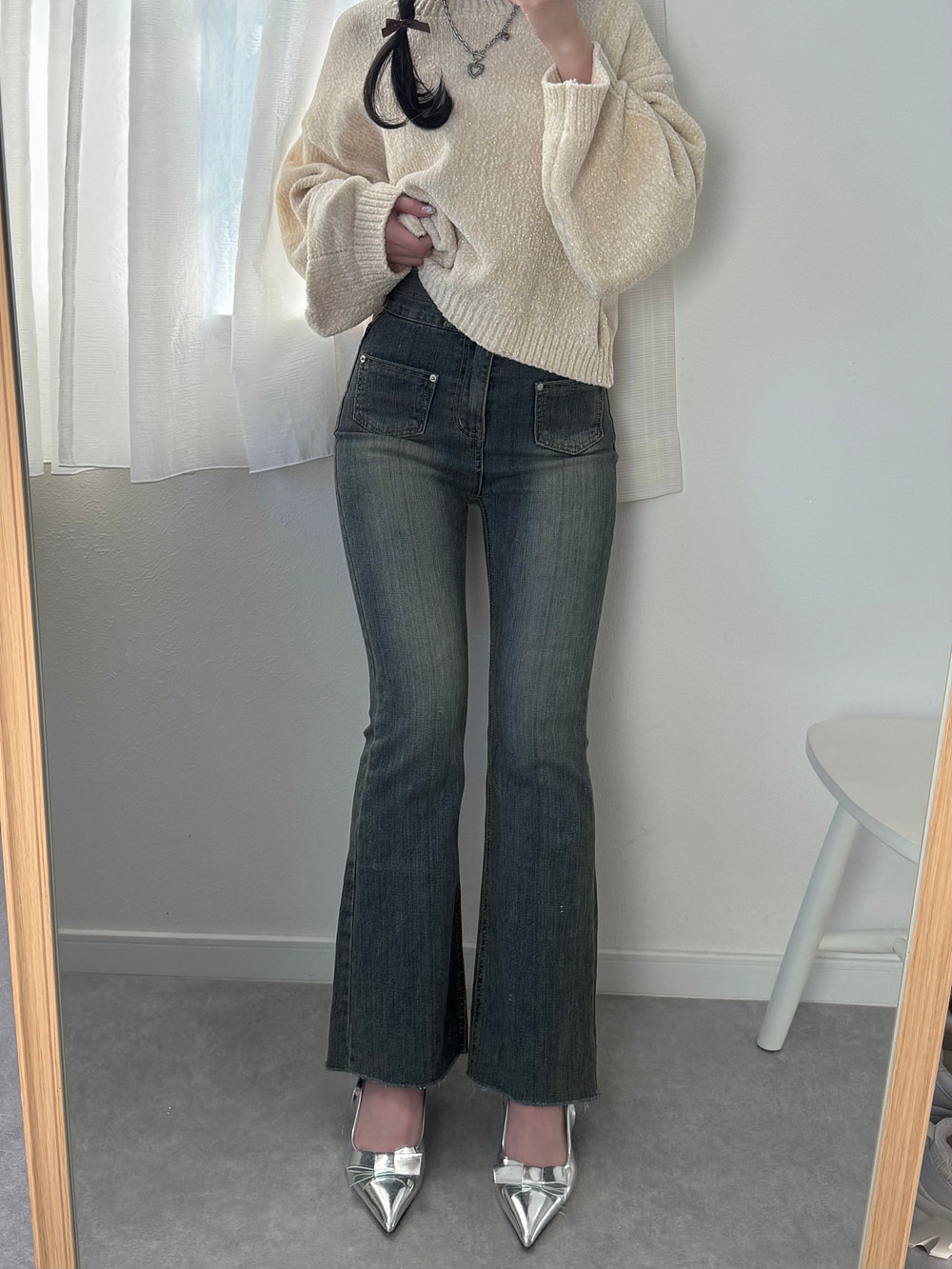 ツーボタンポケットフレアデニムパンツ | 詳細画像6