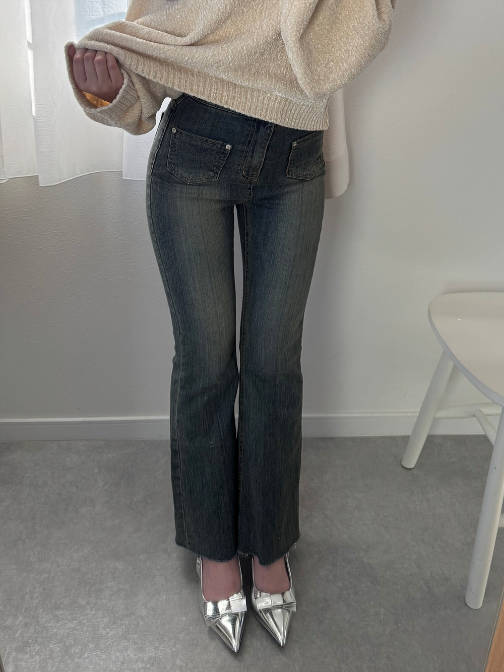 ツーボタンポケットフレアデニムパンツ | 詳細画像7