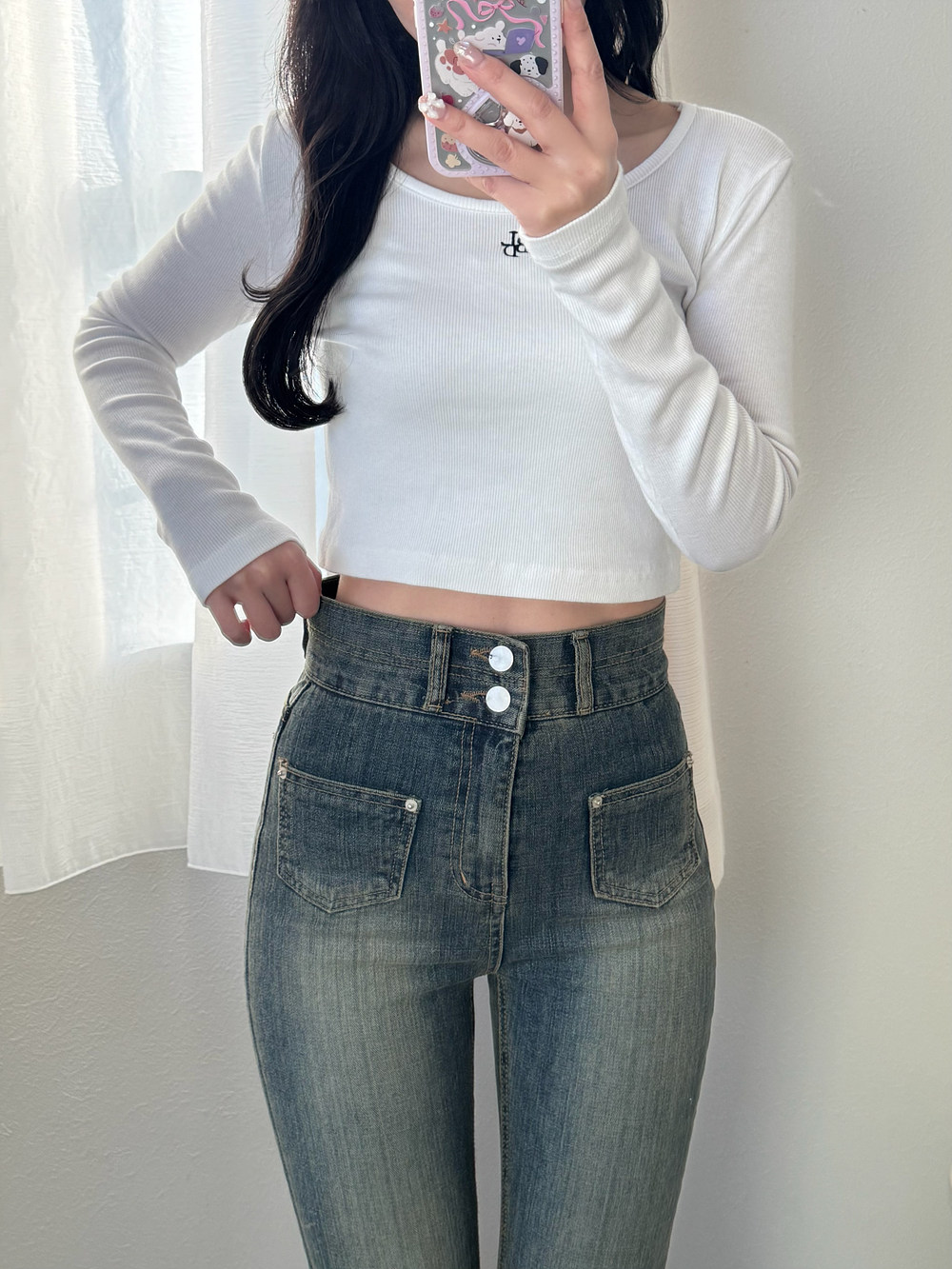 ツーボタンポケットフレアデニムパンツ | 詳細画像18