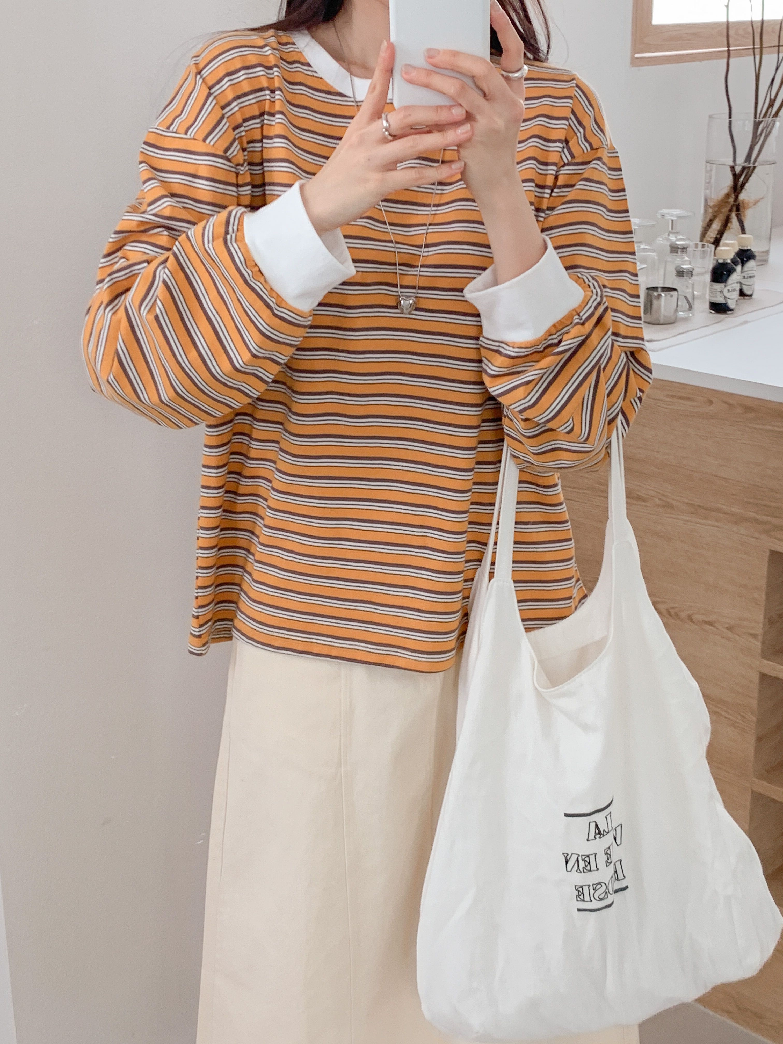 配色マルチボーダーボクシーTシャツ | 詳細画像2