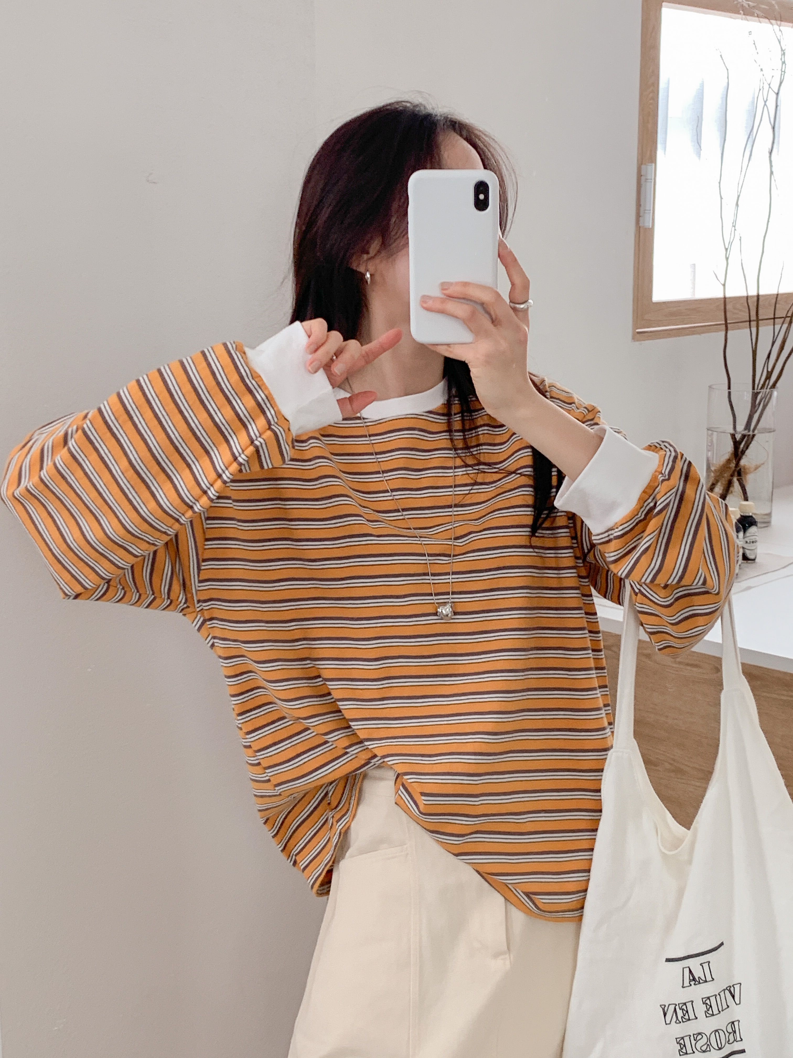 配色マルチボーダーボクシーTシャツ | 詳細画像7
