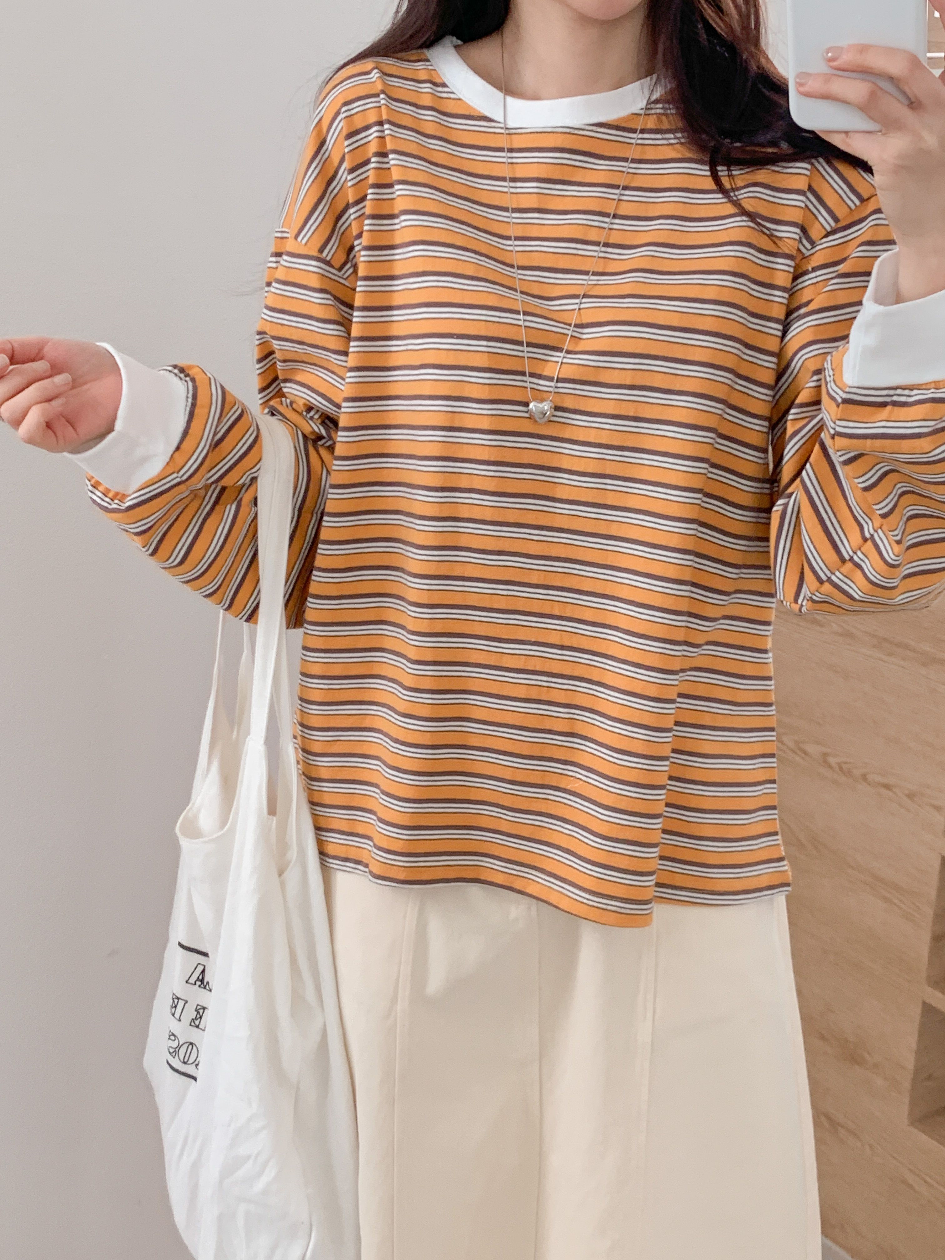 配色マルチボーダーボクシーTシャツ | 詳細画像10