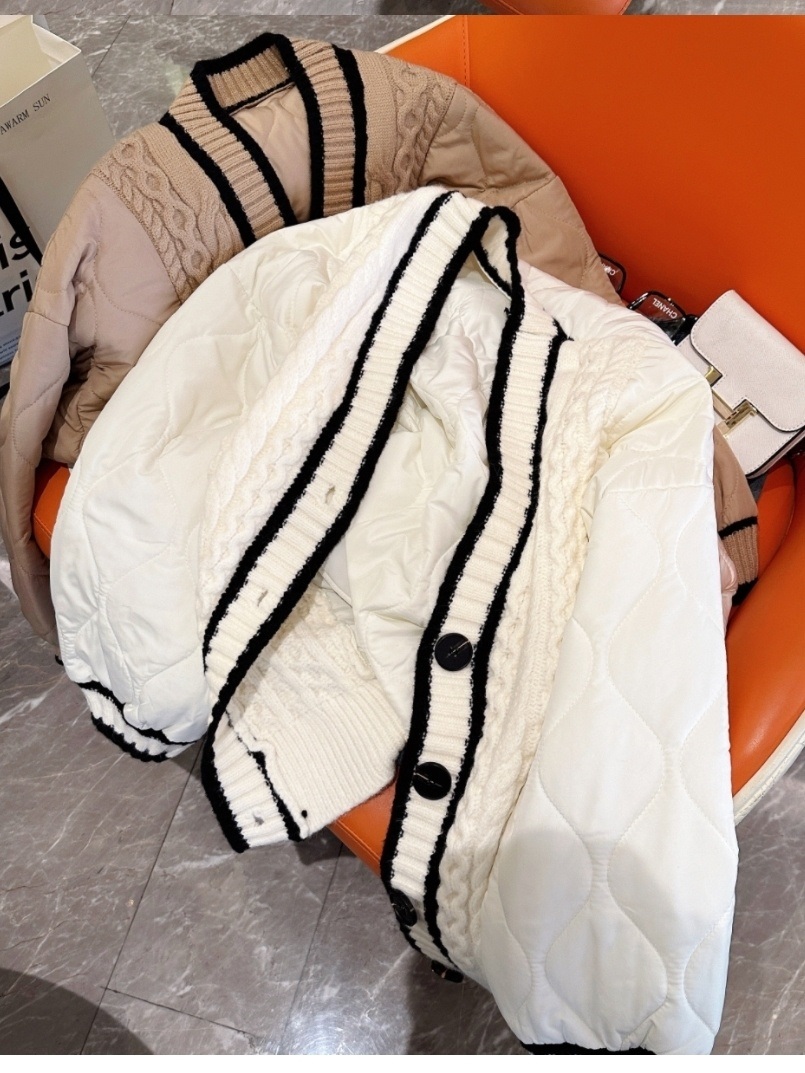 キルティング配色Vネックケーブルカーディガン | 詳細画像16