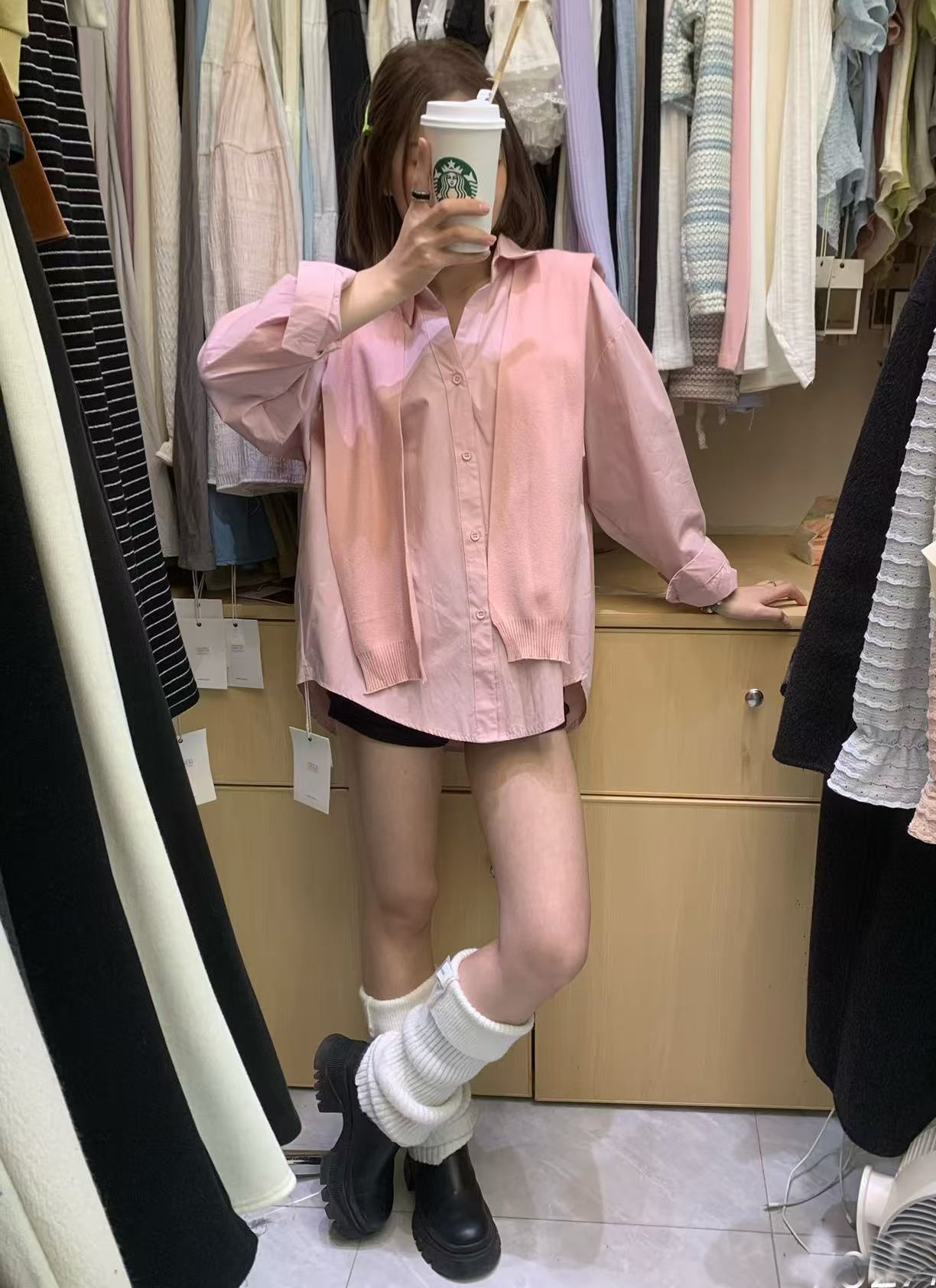 ニットショール付ワンポケットシャツ | 詳細画像5