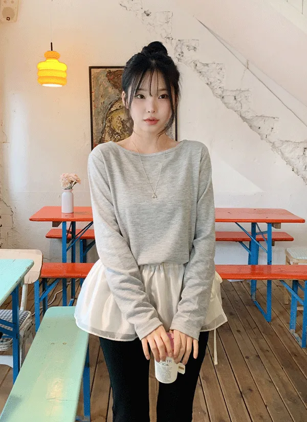ボートネック長袖Tシャツ | 66girls | 詳細画像1