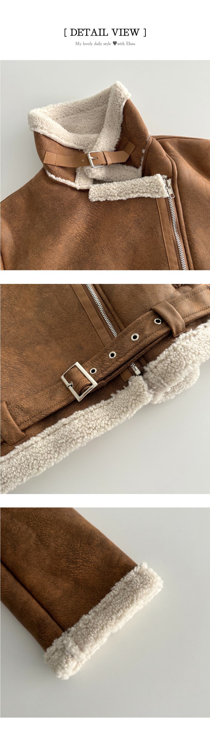 ベルトムートン調ライダースジャケット | 詳細画像11