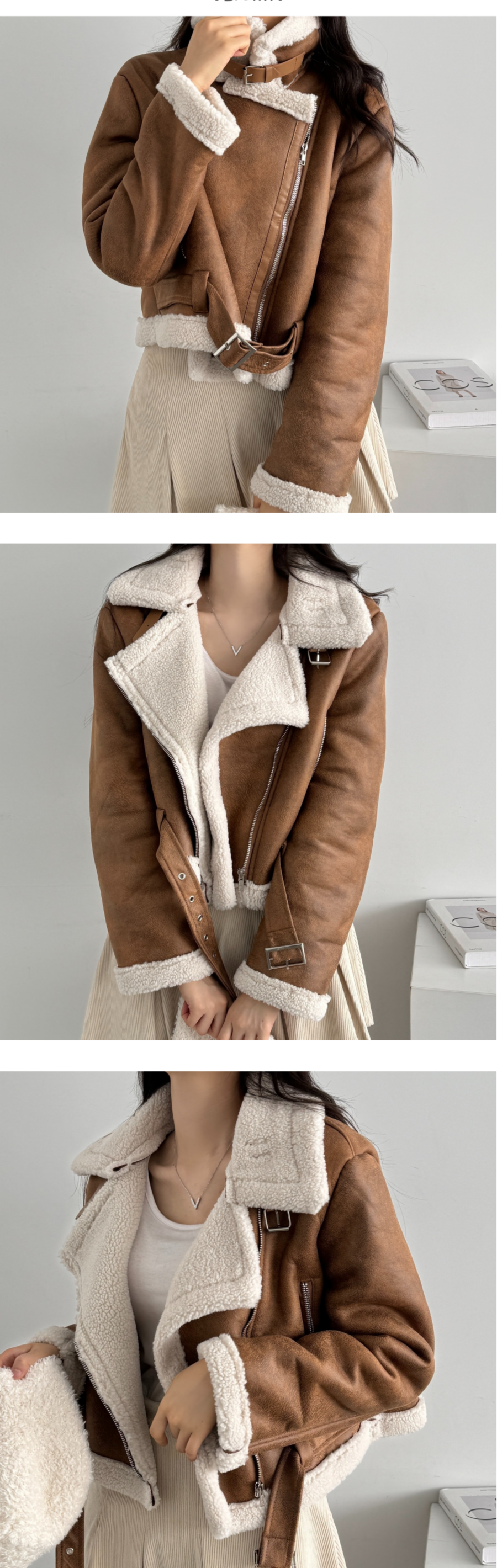 ベルトムートン調ライダースジャケット | 詳細画像2