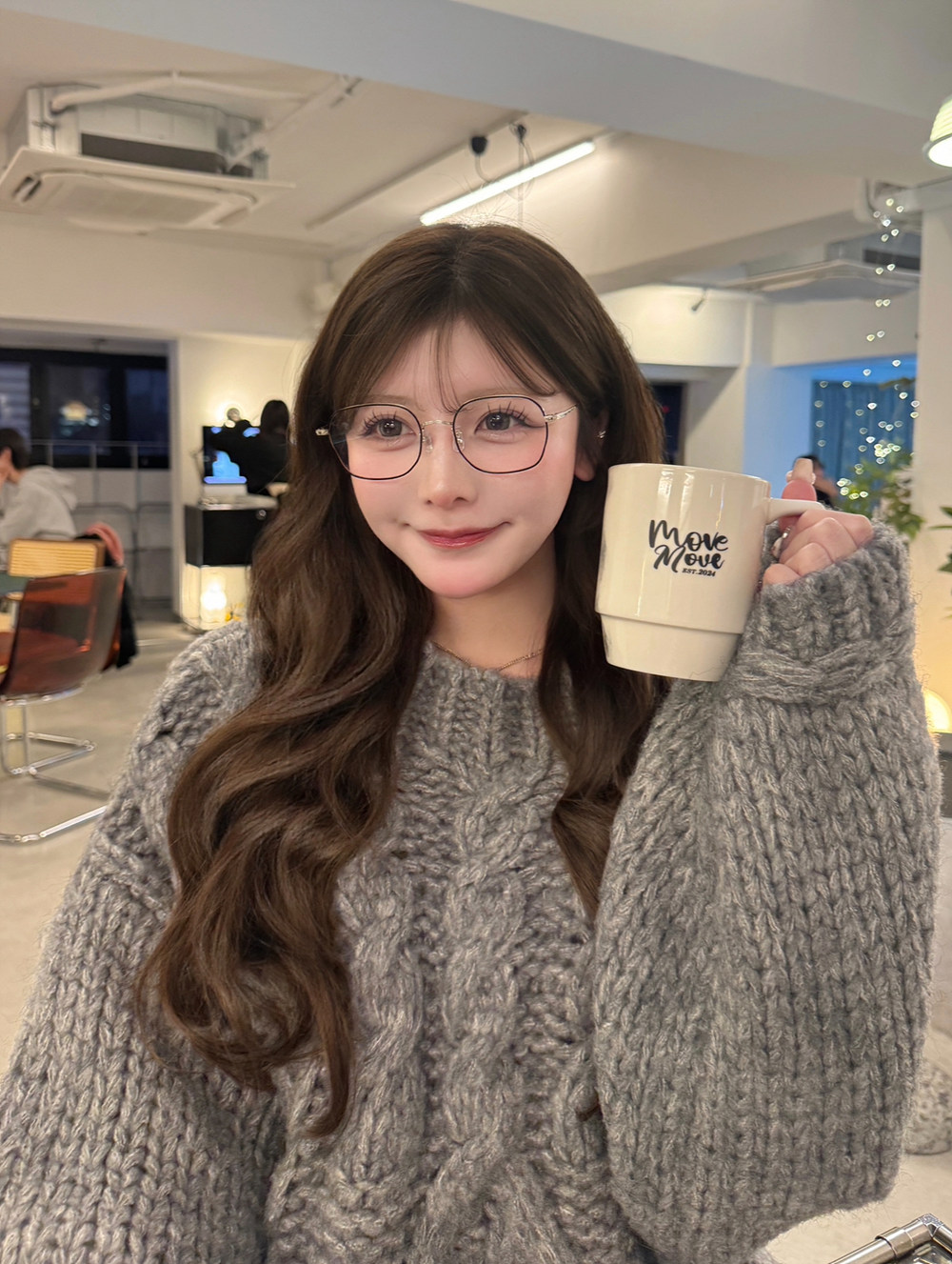 ウール混ケーブルロングニット | 詳細画像3