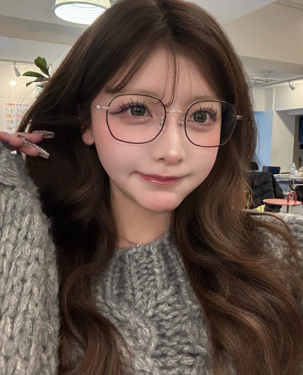 ウール混ケーブルロングニット | 詳細画像5