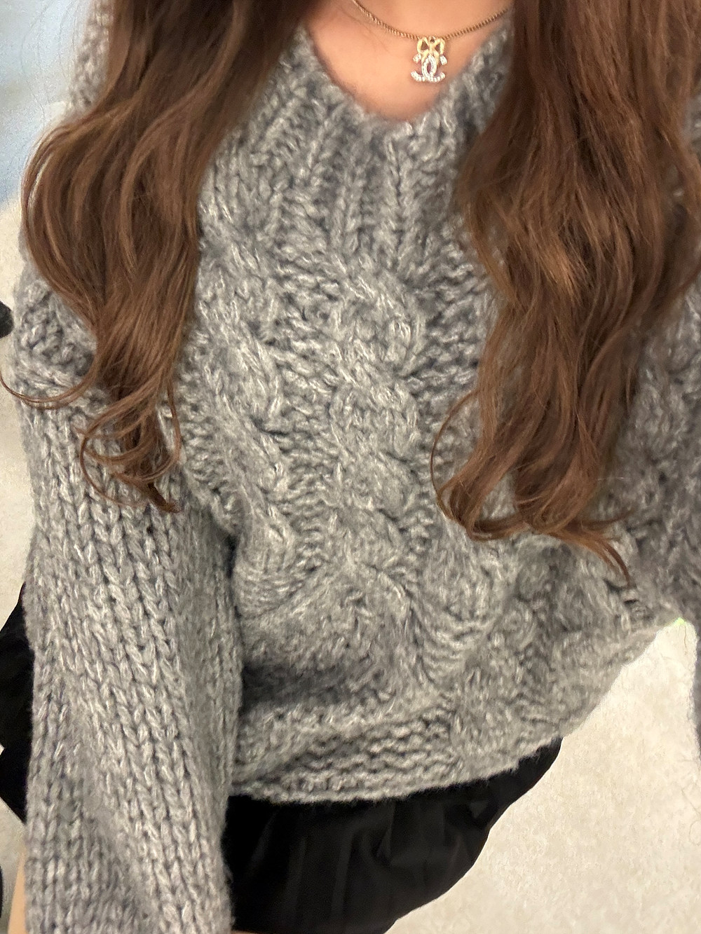 ウール混ケーブルロングニット | 詳細画像8