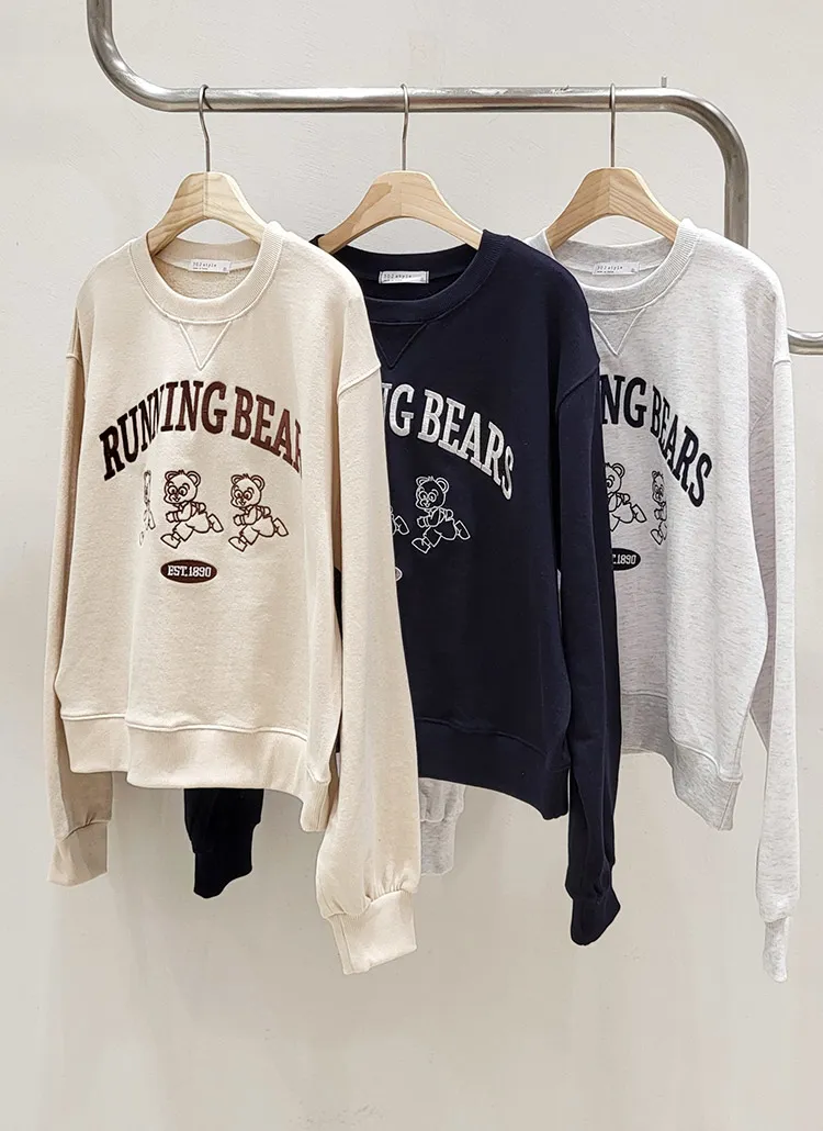 ランニングスリーベア刺繍スウェット | 詳細画像1
