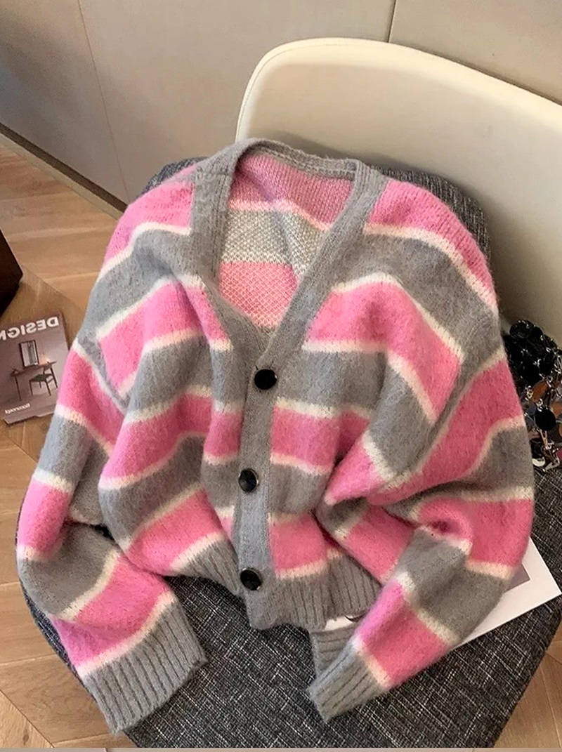 Vネックボーダーソフトカーディガン | 詳細画像14