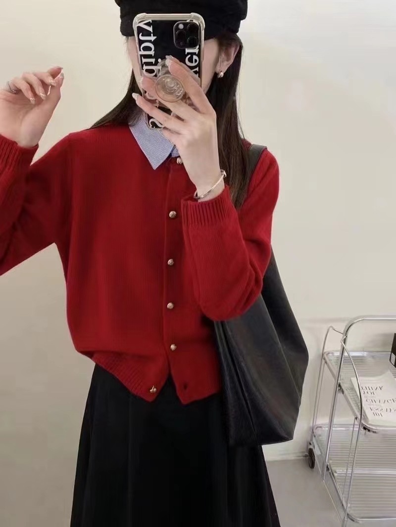 ストライプシャツレイヤードカーディガン | 詳細画像5