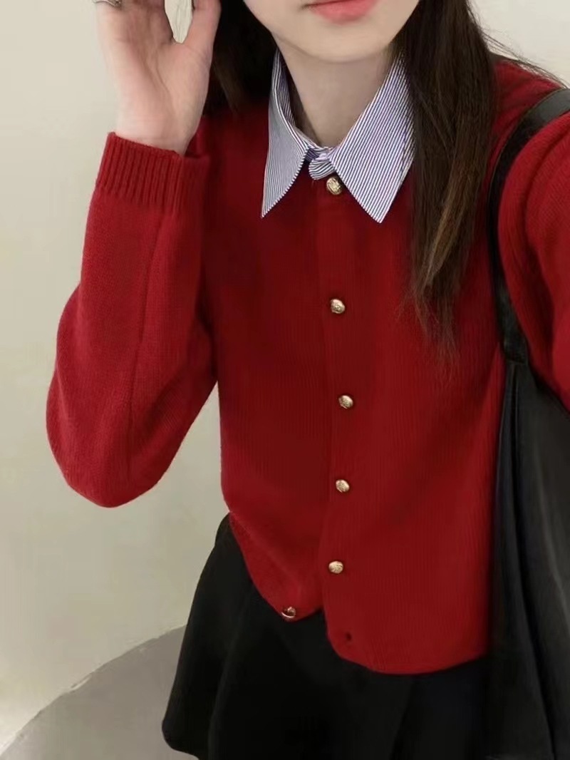 ストライプシャツレイヤードカーディガン | 詳細画像6